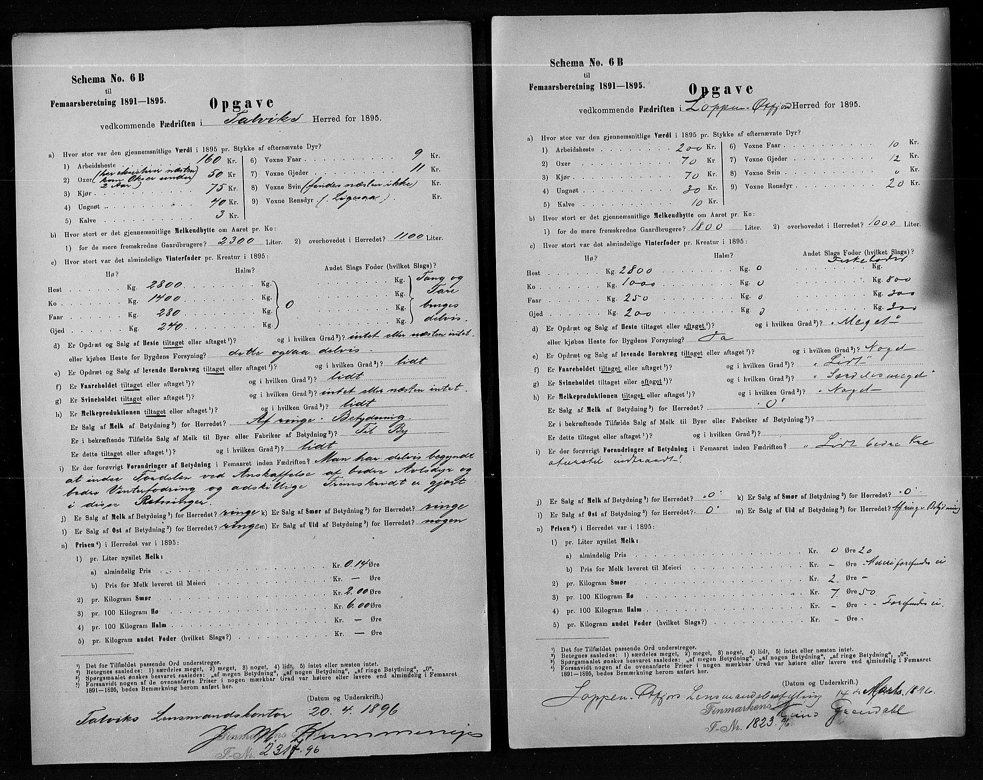 Statistisk sentralbyrå, Næringsøkonomiske emner, Generelt - Amtmennenes femårsberetninger, AV/RA-S-2233/F/Fa/L0080: --, 1895, p. 253