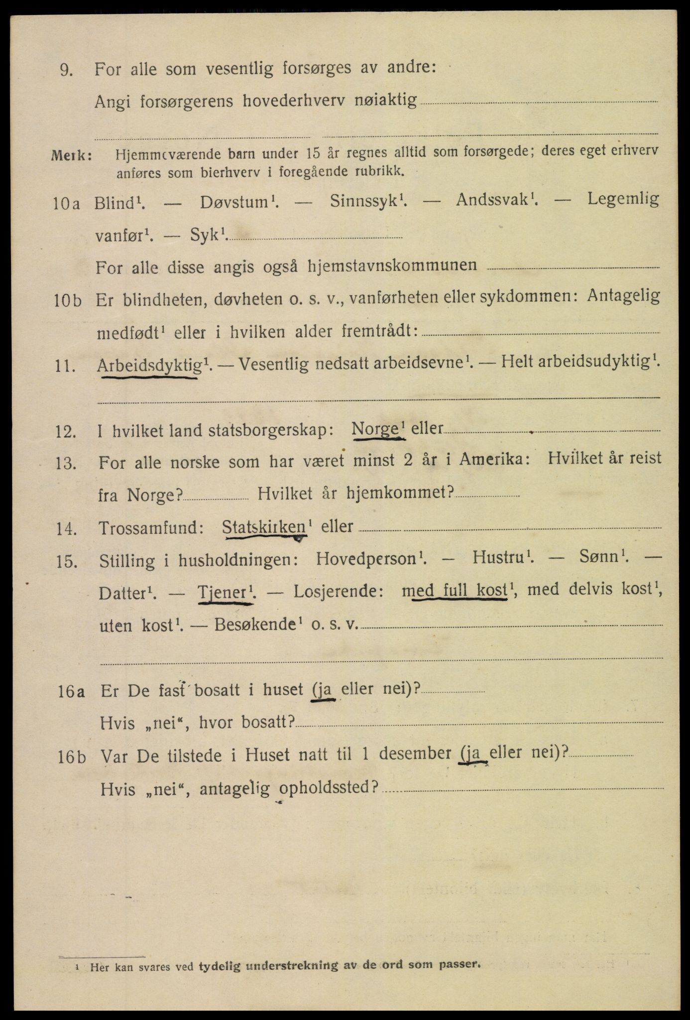 SAK, 1920 census for Arendal, 1920, p. 16043