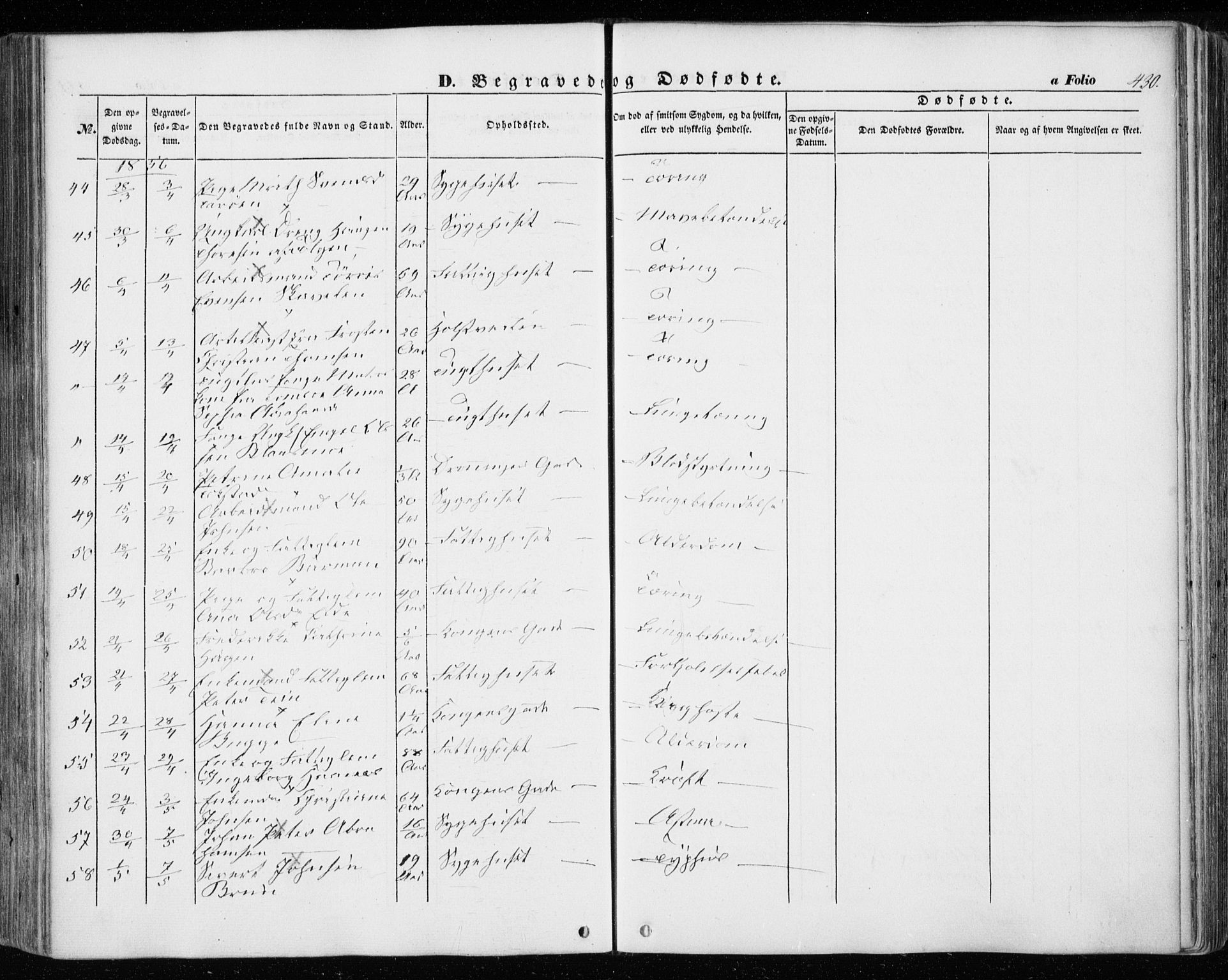 Ministerialprotokoller, klokkerbøker og fødselsregistre - Sør-Trøndelag, AV/SAT-A-1456/601/L0051: Parish register (official) no. 601A19, 1848-1857, p. 430