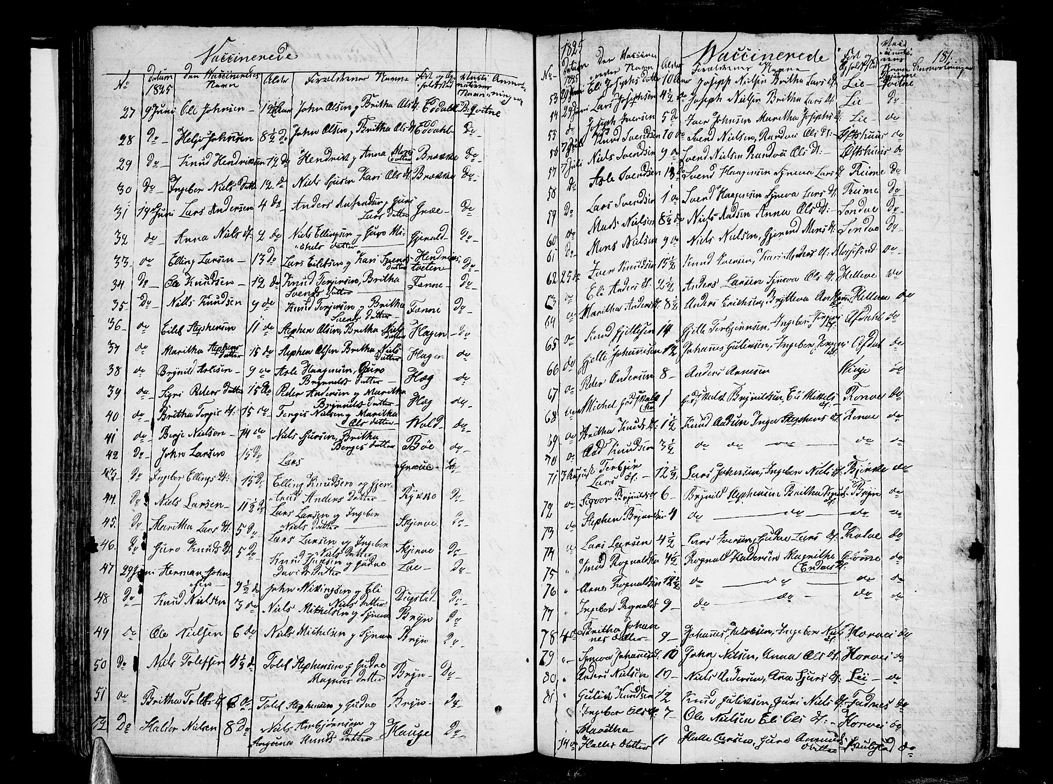 Voss sokneprestembete, SAB/A-79001/H/Haa: Parish register (official) no. A 12, 1823-1837, p. 181