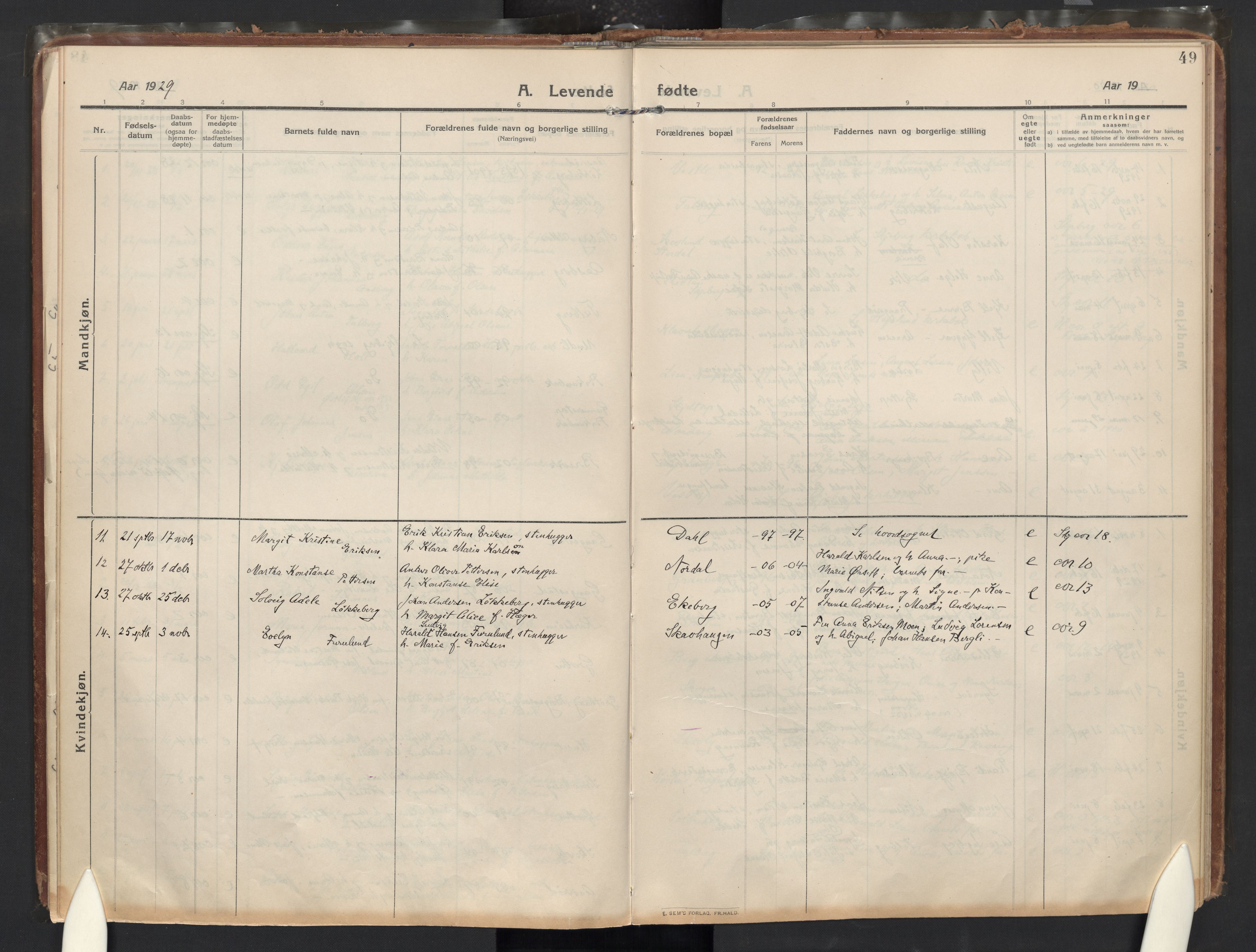 Skjeberg prestekontor Kirkebøker, AV/SAO-A-10923/F/Fb/L0003: Parish register (official) no. II 3, 1911-1938, p. 49