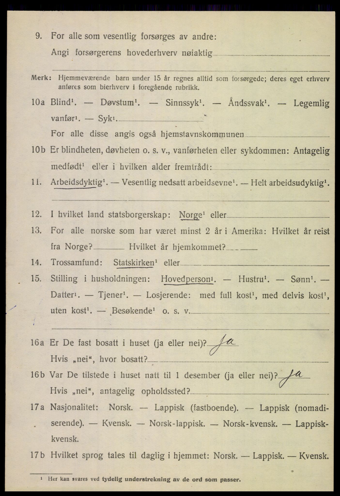 SAT, 1920 census for Steigen, 1920, p. 4759