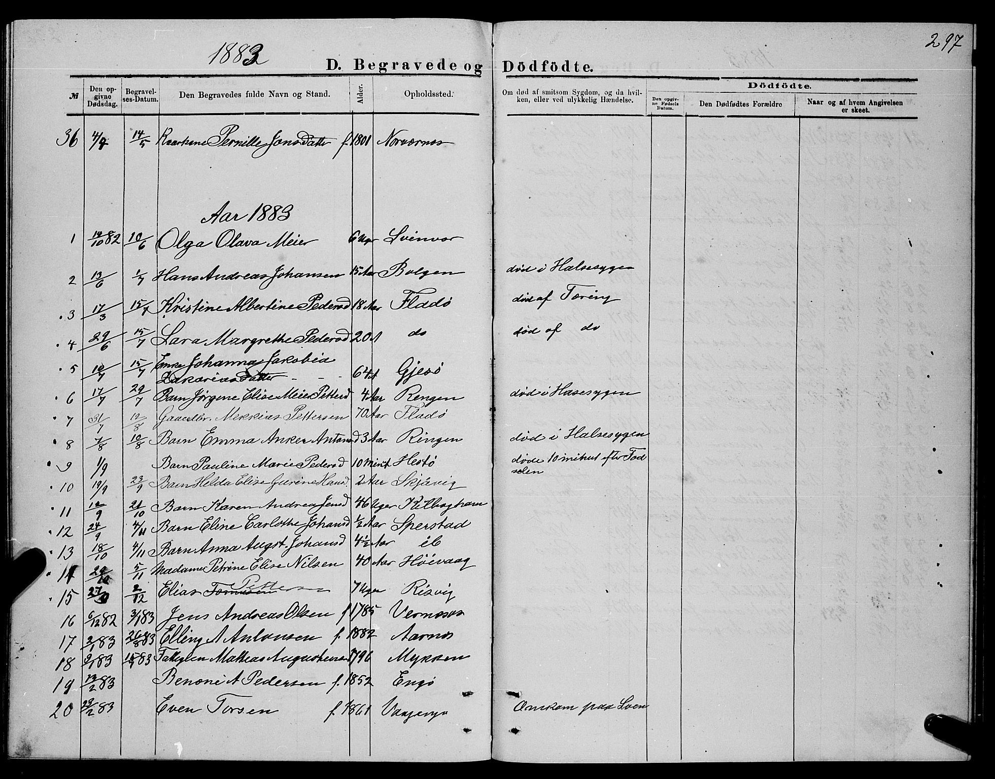 Ministerialprotokoller, klokkerbøker og fødselsregistre - Nordland, SAT/A-1459/841/L0620: Parish register (copy) no. 841C04, 1877-1896, p. 297