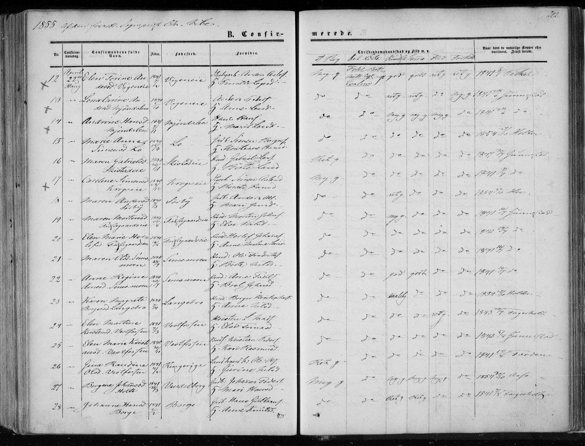 Eiker kirkebøker, AV/SAKO-A-4/F/Fa/L0015a: Parish register (official) no. I 15A, 1854-1860, p. 202