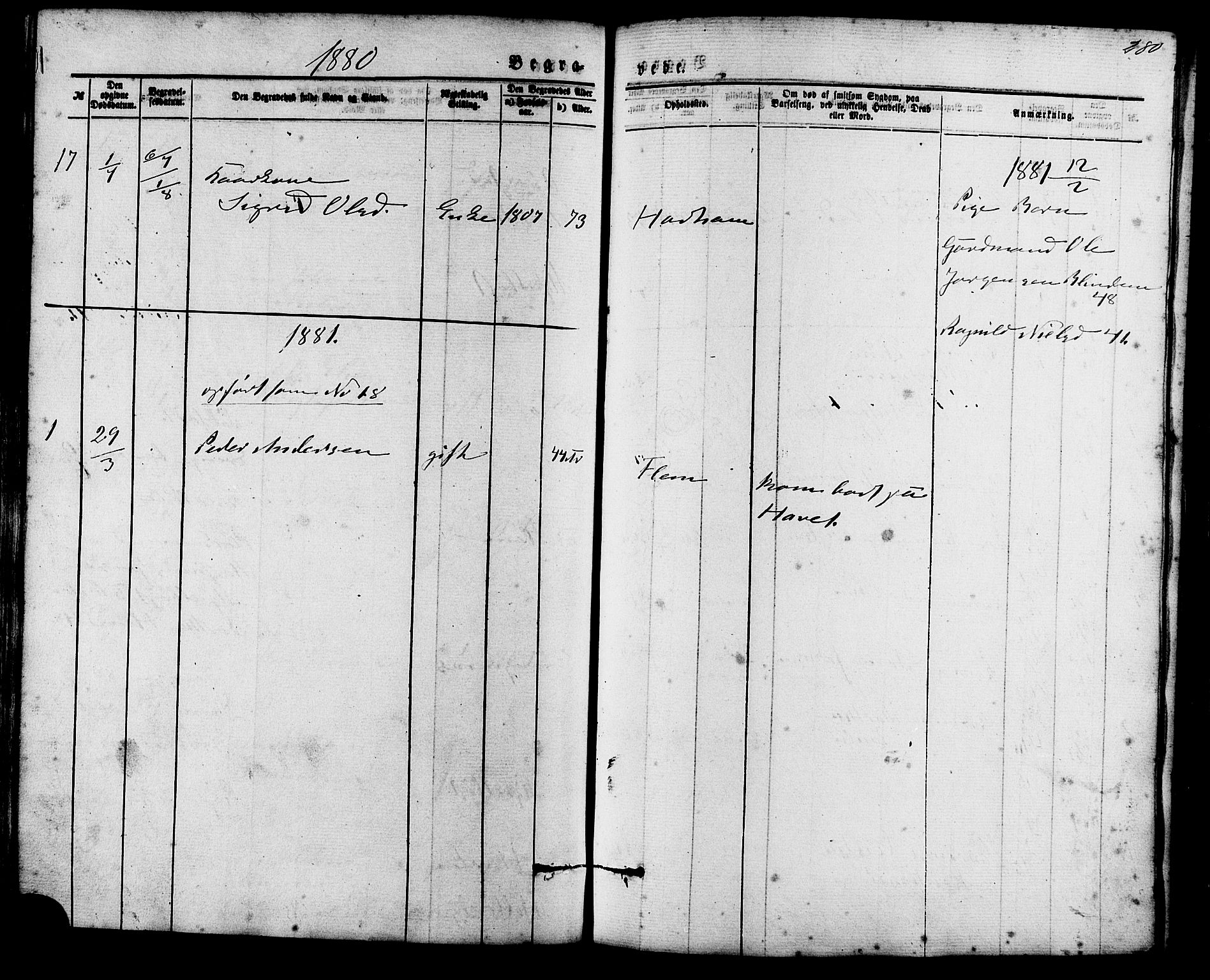 Ministerialprotokoller, klokkerbøker og fødselsregistre - Møre og Romsdal, AV/SAT-A-1454/536/L0500: Parish register (official) no. 536A09, 1876-1889, p. 280