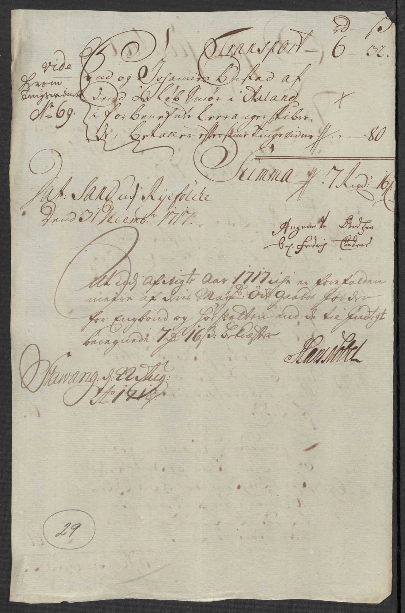 Rentekammeret inntil 1814, Reviderte regnskaper, Fogderegnskap, AV/RA-EA-4092/R47/L2870: Fogderegnskap Ryfylke, 1717, p. 216