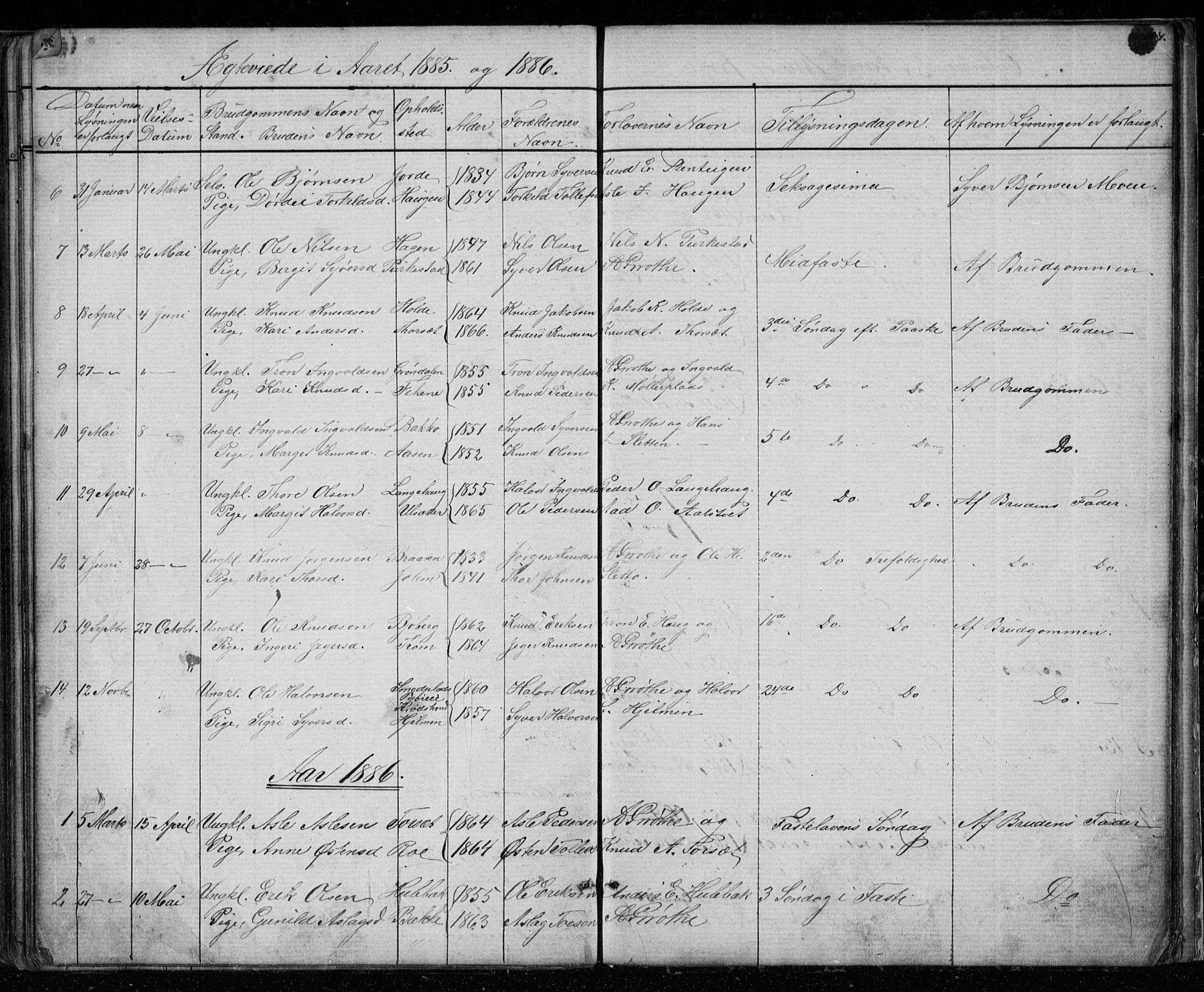 Gol kirkebøker, SAKO/A-226/G/Gb/L0005: Parish register (copy) no. II 5, 1875-1891, p. 107