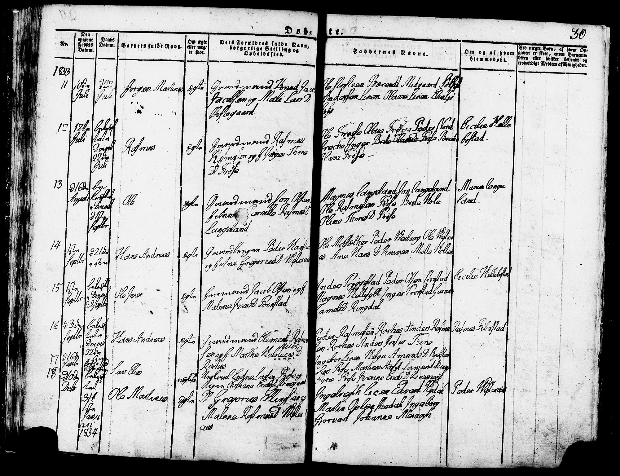 Ministerialprotokoller, klokkerbøker og fødselsregistre - Møre og Romsdal, AV/SAT-A-1454/517/L0221: Parish register (official) no. 517A01, 1827-1858, p. 30