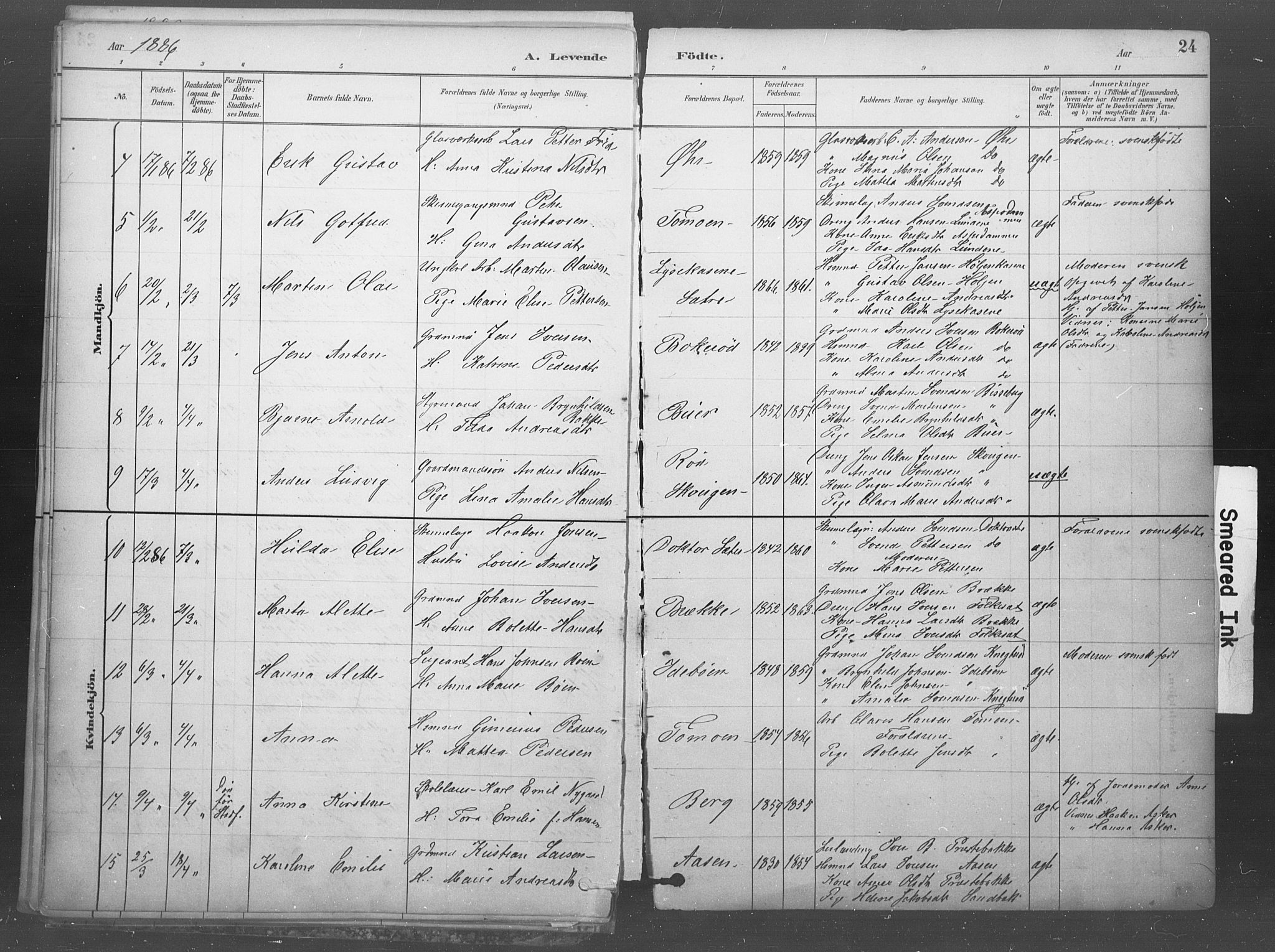 Idd prestekontor Kirkebøker, AV/SAO-A-10911/F/Fb/L0002: Parish register (official) no. II 2, 1882-1923, p. 24