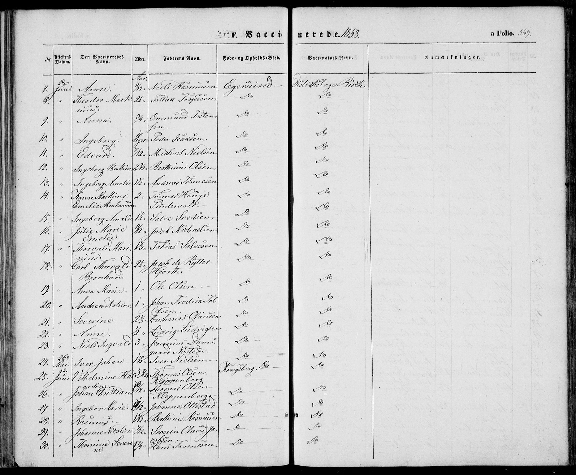 Eigersund sokneprestkontor, SAST/A-101807/S08/L0013: Parish register (official) no. A 12.2, 1850-1865, p. 569