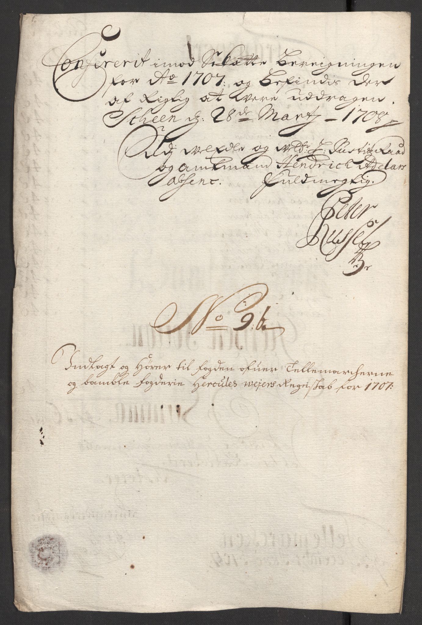 Rentekammeret inntil 1814, Reviderte regnskaper, Fogderegnskap, AV/RA-EA-4092/R36/L2117: Fogderegnskap Øvre og Nedre Telemark og Bamble, 1707, p. 436