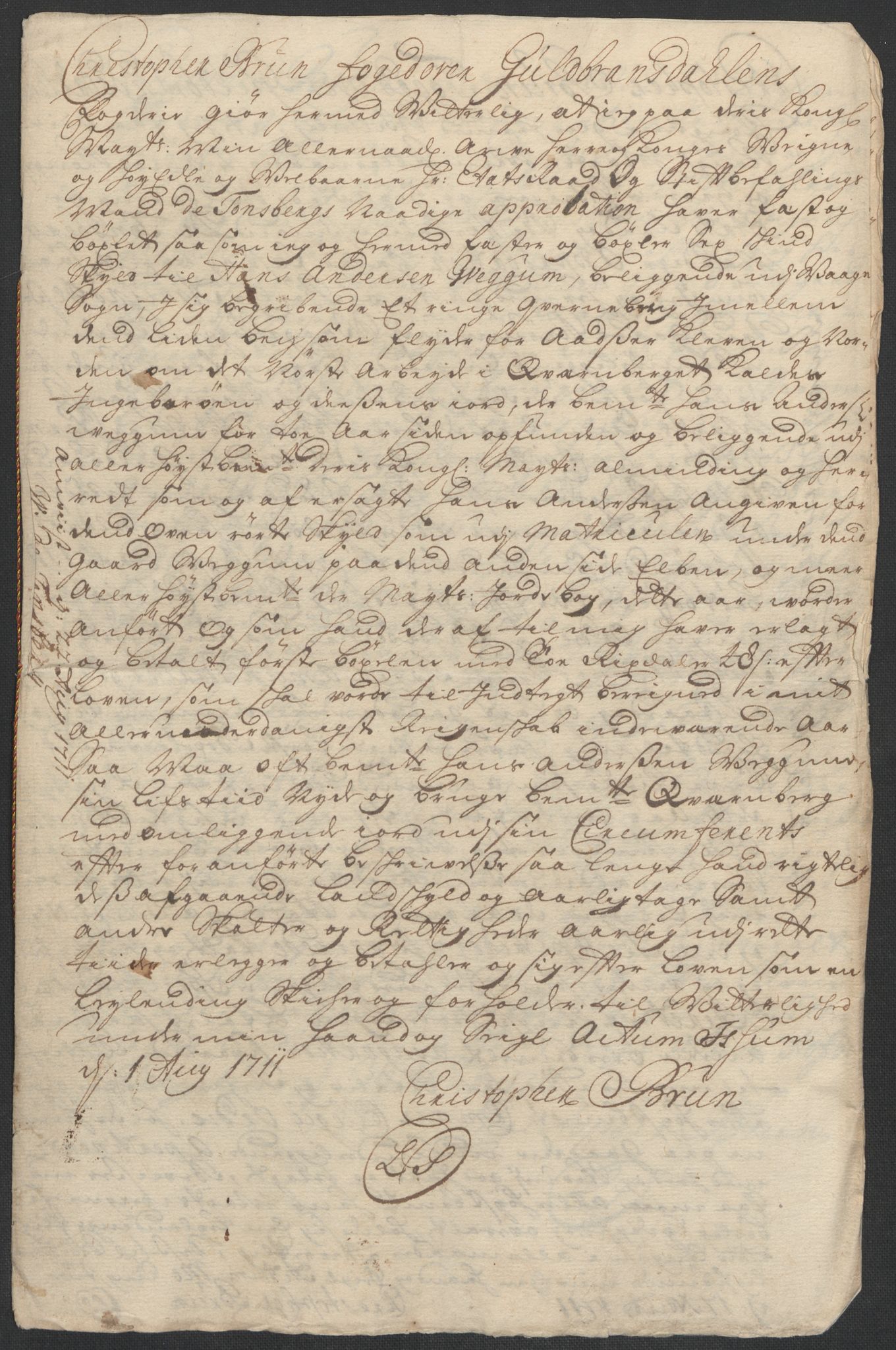 Rentekammeret inntil 1814, Reviderte regnskaper, Fogderegnskap, AV/RA-EA-4092/R17/L1180: Fogderegnskap Gudbrandsdal, 1711, p. 63