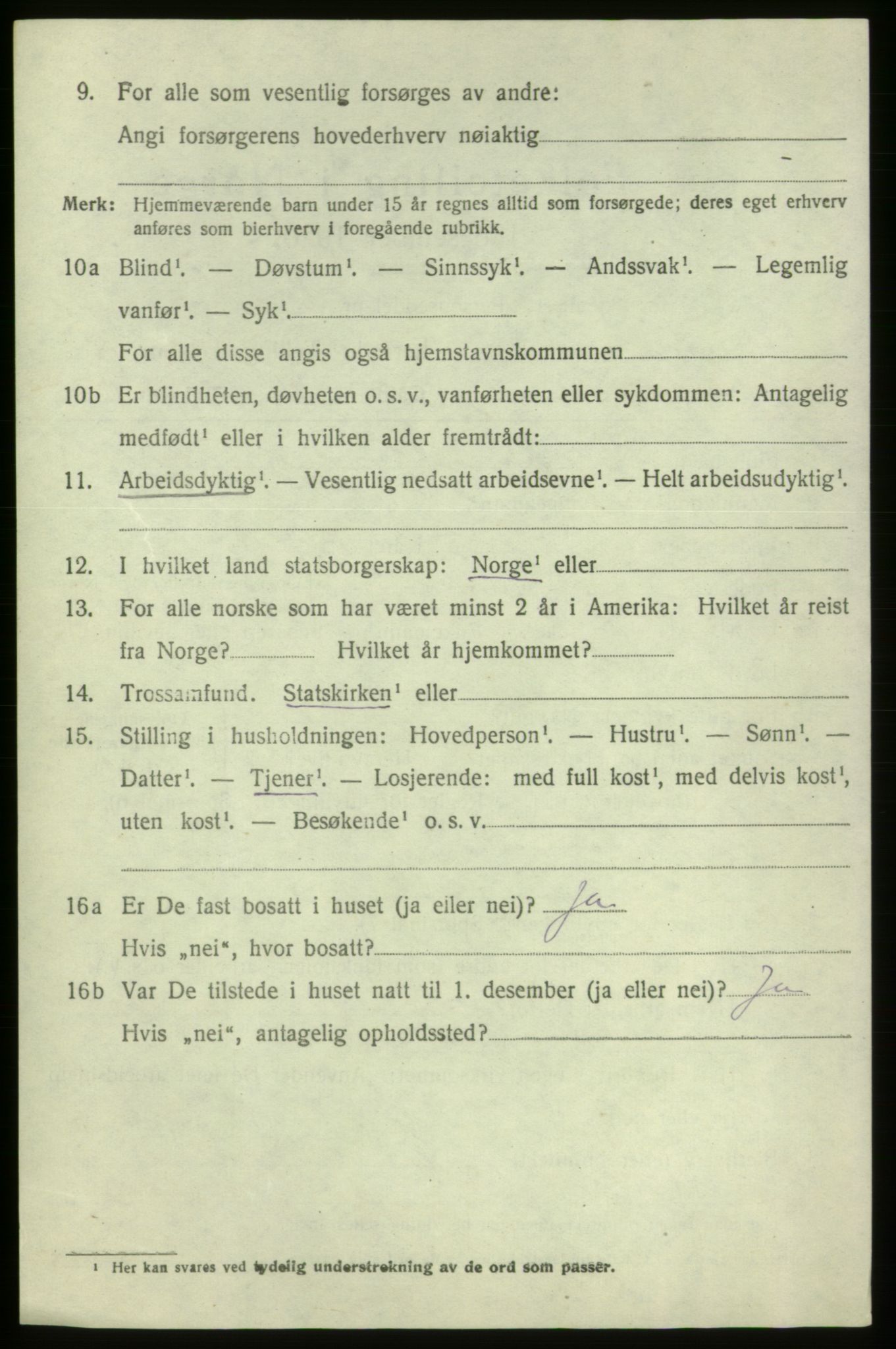 SAB, 1920 census for Bremnes, 1920, p. 5073