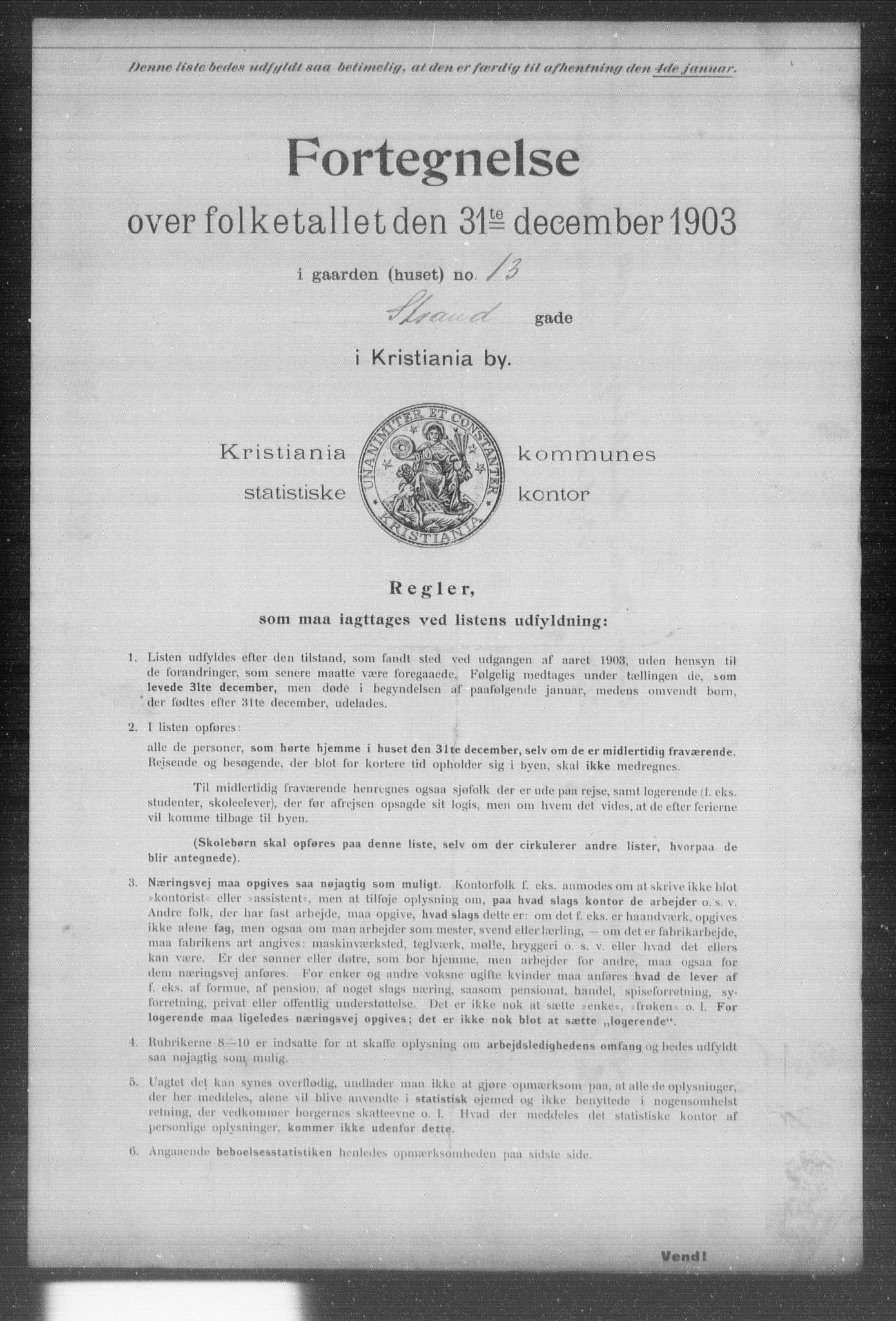 OBA, Municipal Census 1903 for Kristiania, 1903, p. 20133