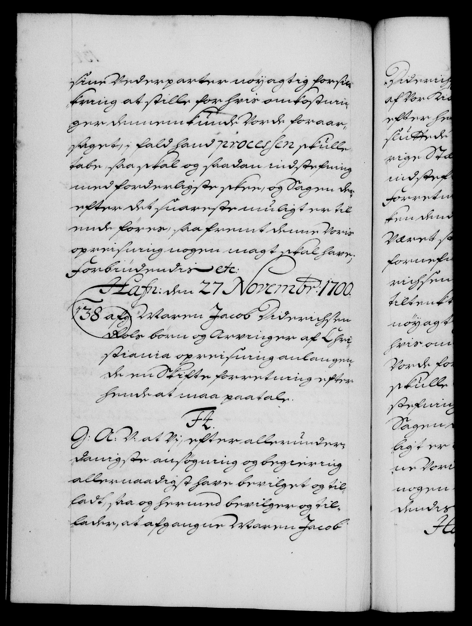 Danske Kanselli 1572-1799, RA/EA-3023/F/Fc/Fca/Fcaa/L0018: Norske registre, 1699-1703, p. 134b