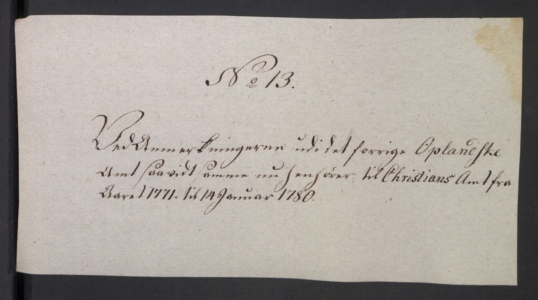 Rentekammeret inntil 1814, Reviderte regnskaper, Mindre regnskaper, AV/RA-EA-4068/Rb/L0014: Opplands amt, 1771-1779, p. 910