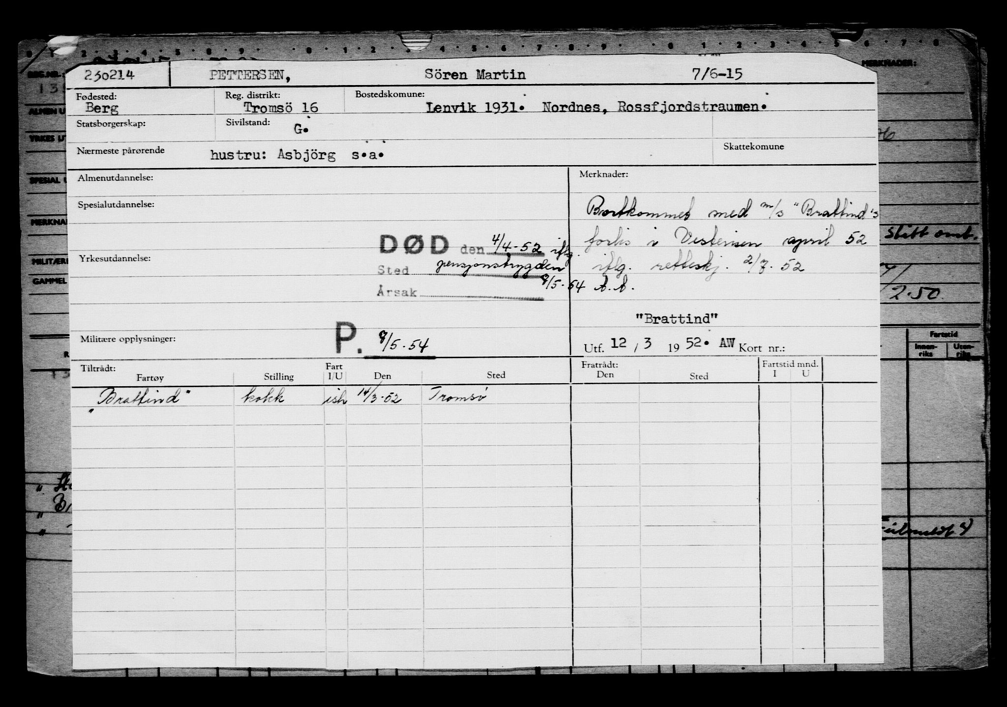 Direktoratet for sjømenn, AV/RA-S-3545/G/Gb/L0130: Hovedkort, 1915, p. 399