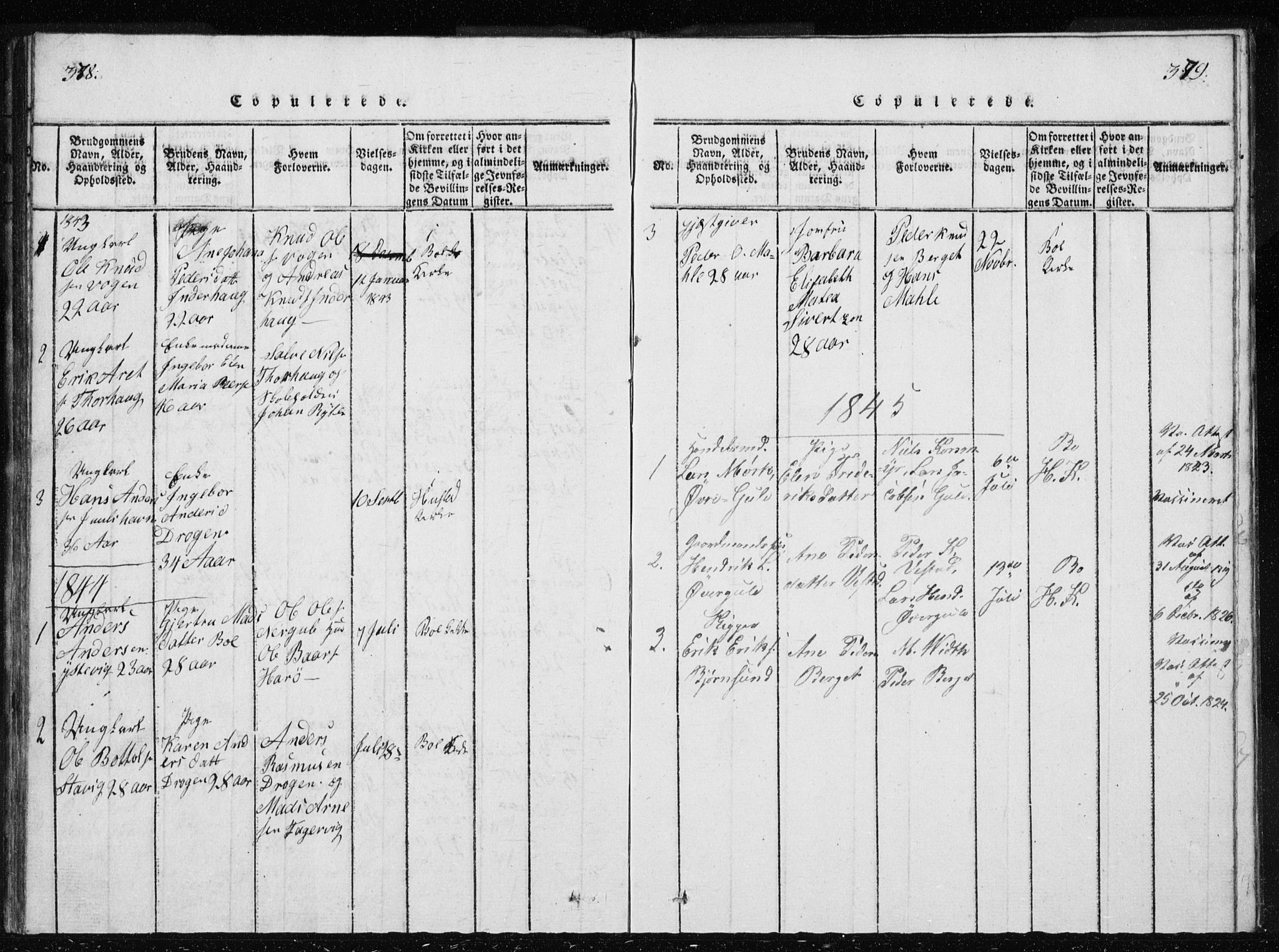 Ministerialprotokoller, klokkerbøker og fødselsregistre - Møre og Romsdal, AV/SAT-A-1454/566/L0772: Parish register (copy) no. 566C01, 1818-1845, p. 378-379