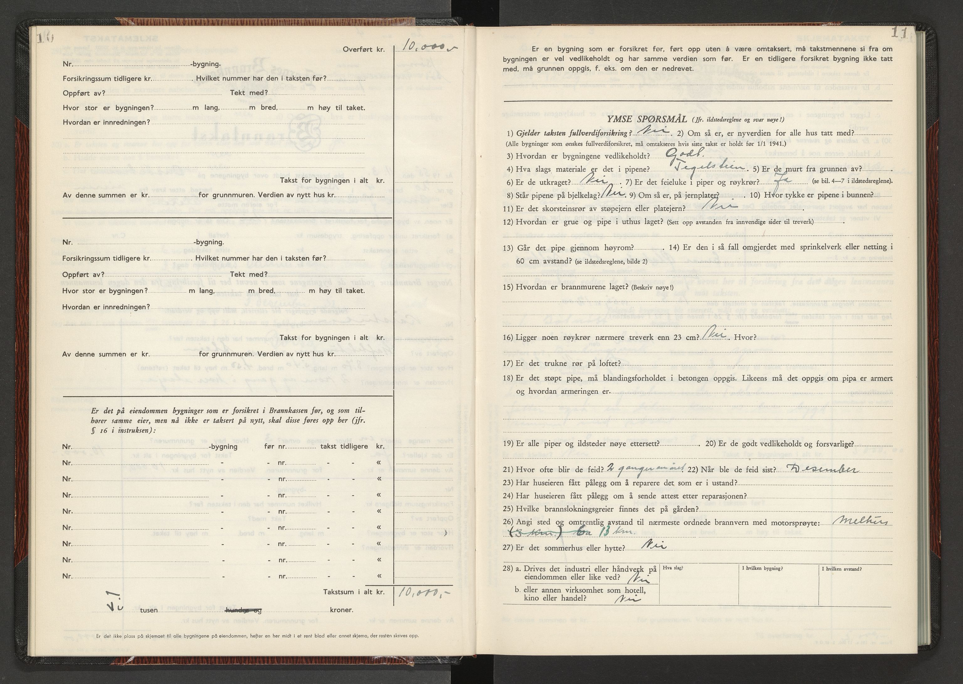 Norges Brannkasse Buvik, AV/SAT-A-5536/Fb/L0002: Branntakstprotokoll, 1952-1955