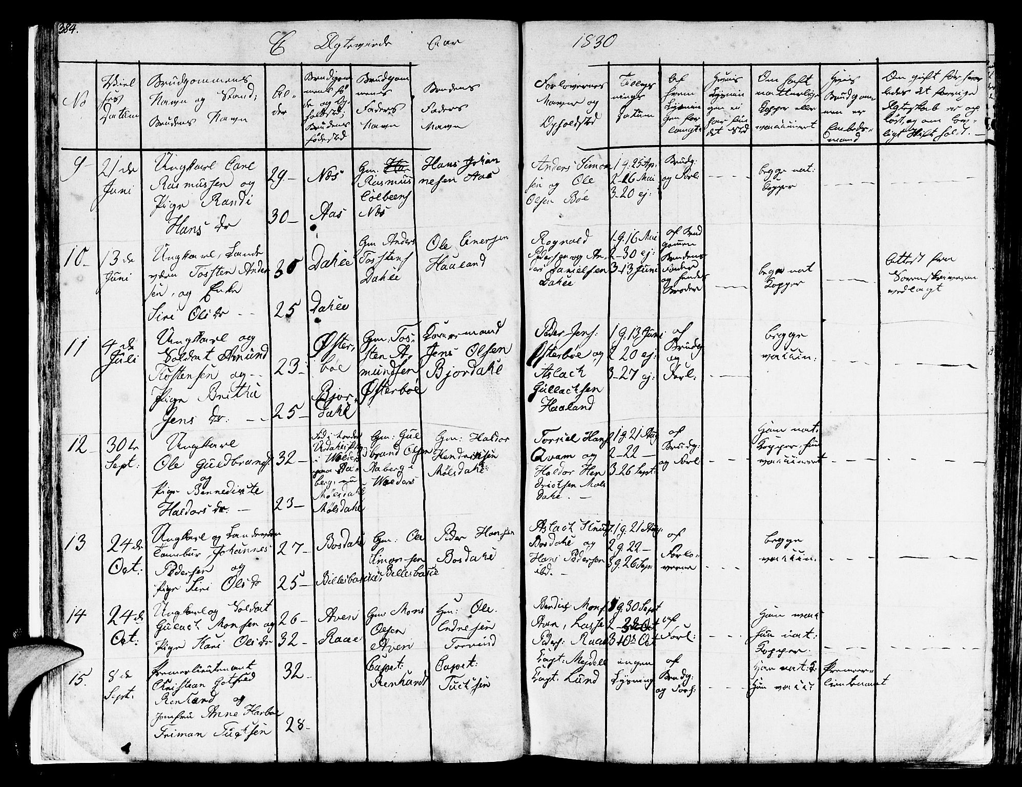 Lavik sokneprestembete, AV/SAB-A-80901: Parish register (official) no. A 2II, 1821-1842, p. 384