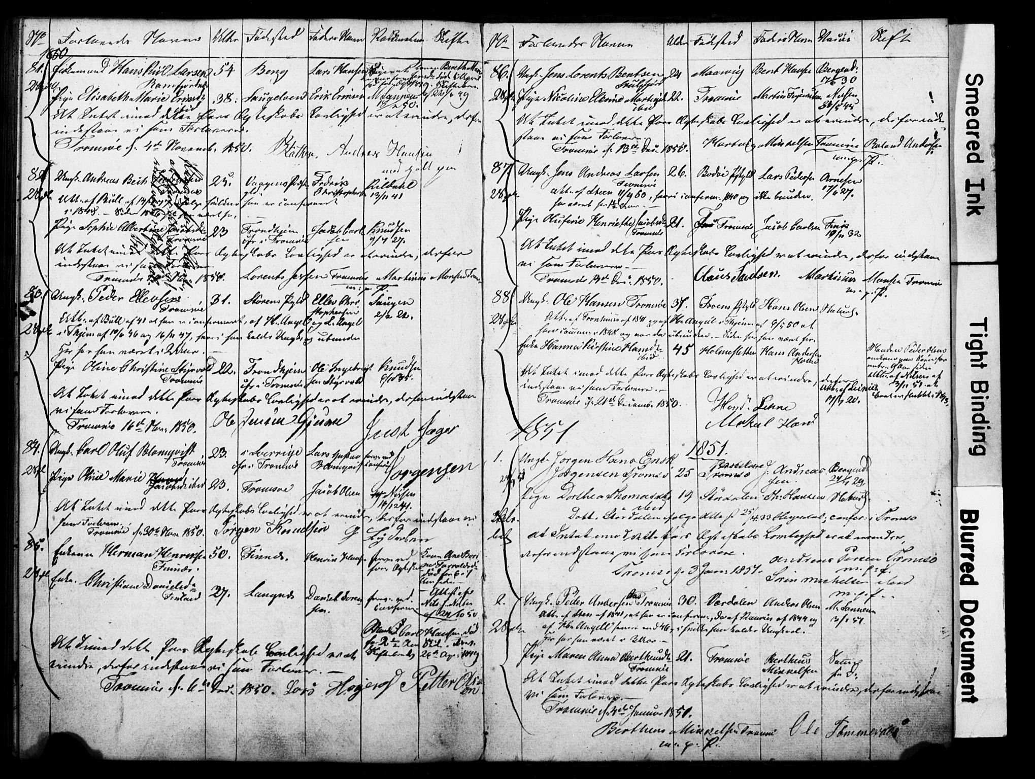 Tromsø sokneprestkontor/stiftsprosti/domprosti, SATØ/S-1343/H/Hc/L0096: Banns register no. 2, 1838-1851