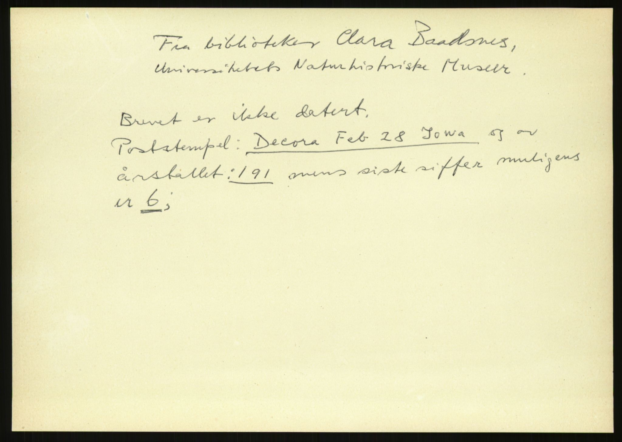 Samlinger til kildeutgivelse, Amerikabrevene, RA/EA-4057/F/L0003: Innlån fra Oslo: Hals - Steen, 1838-1914, p. 1054