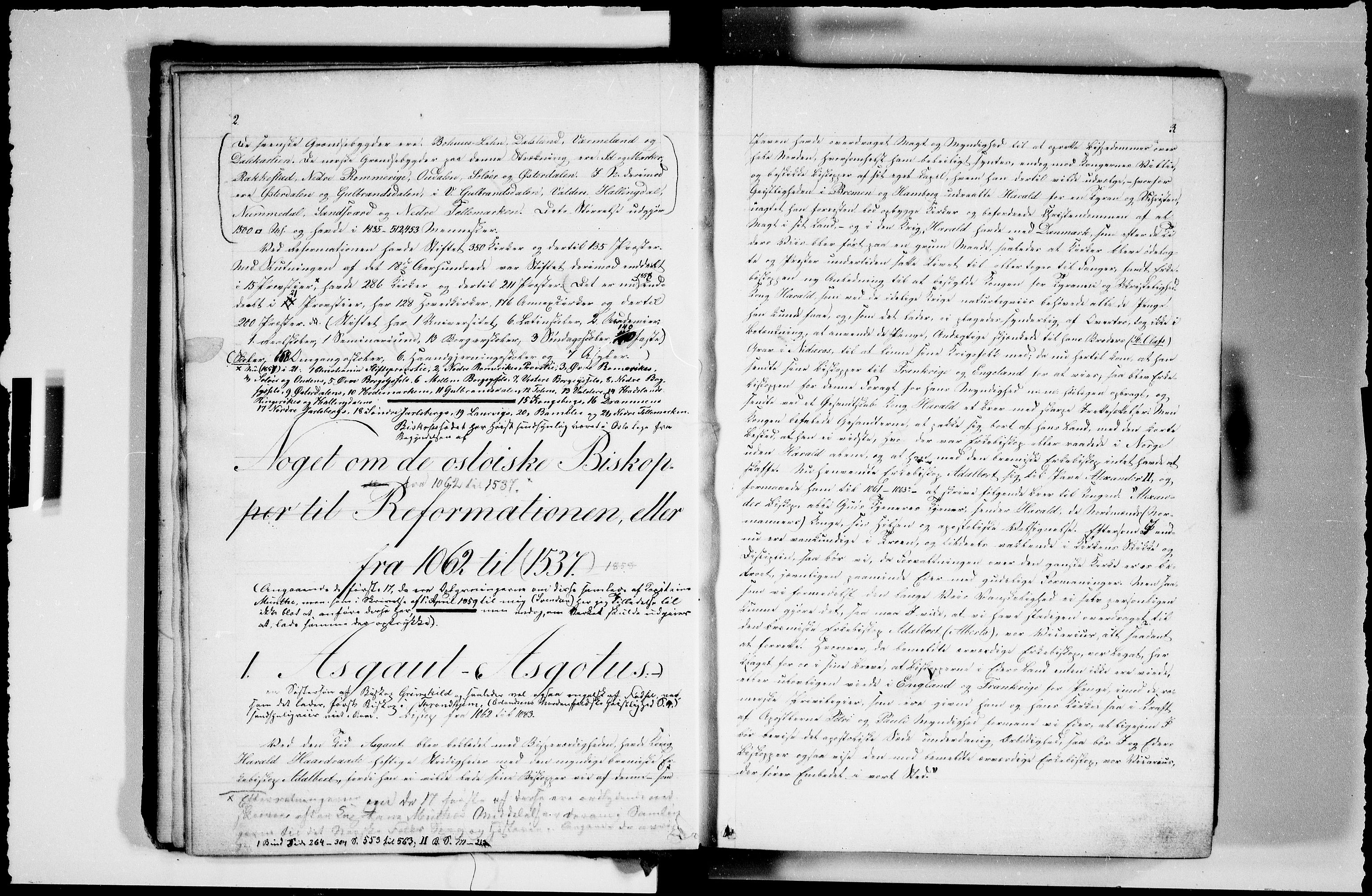 Svendsen, Bastian - etterretninger om geistligheten i Akershus stift, AV/SAO-PAO-0181/D/L0001: Etterretninger del 1, 1062-1846, p. 2-3