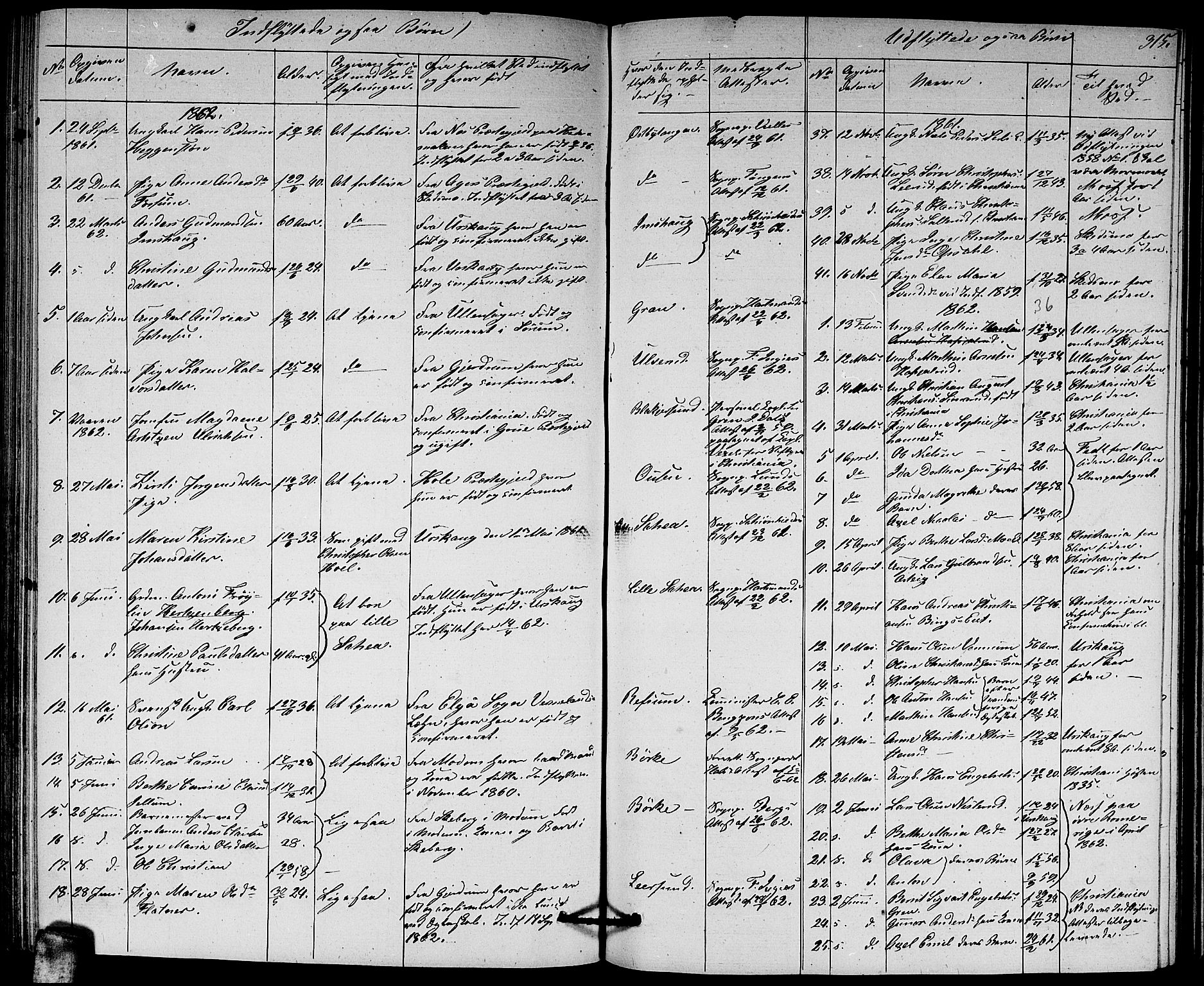 Sørum prestekontor Kirkebøker, AV/SAO-A-10303/G/Ga/L0003: Parish register (copy) no. I 3, 1846-1863, p. 315