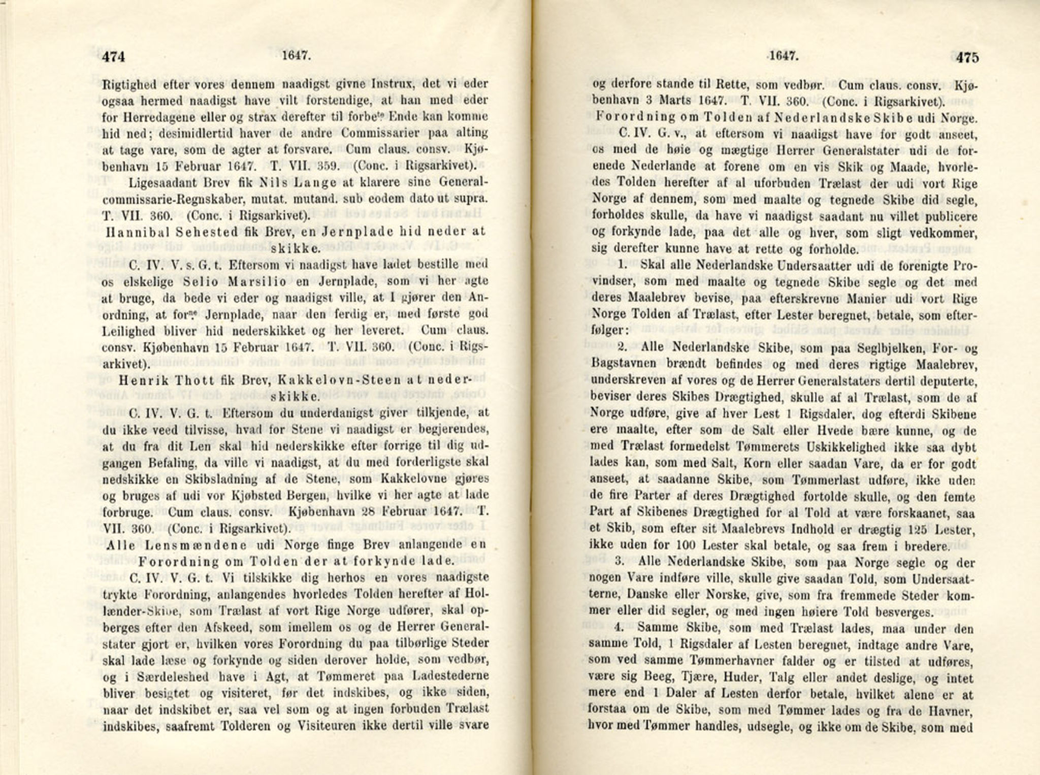 Publikasjoner utgitt av Det Norske Historiske Kildeskriftfond, PUBL/-/-/-: Norske Rigs-Registranter, bind 8, 1641-1648, p. 474-475