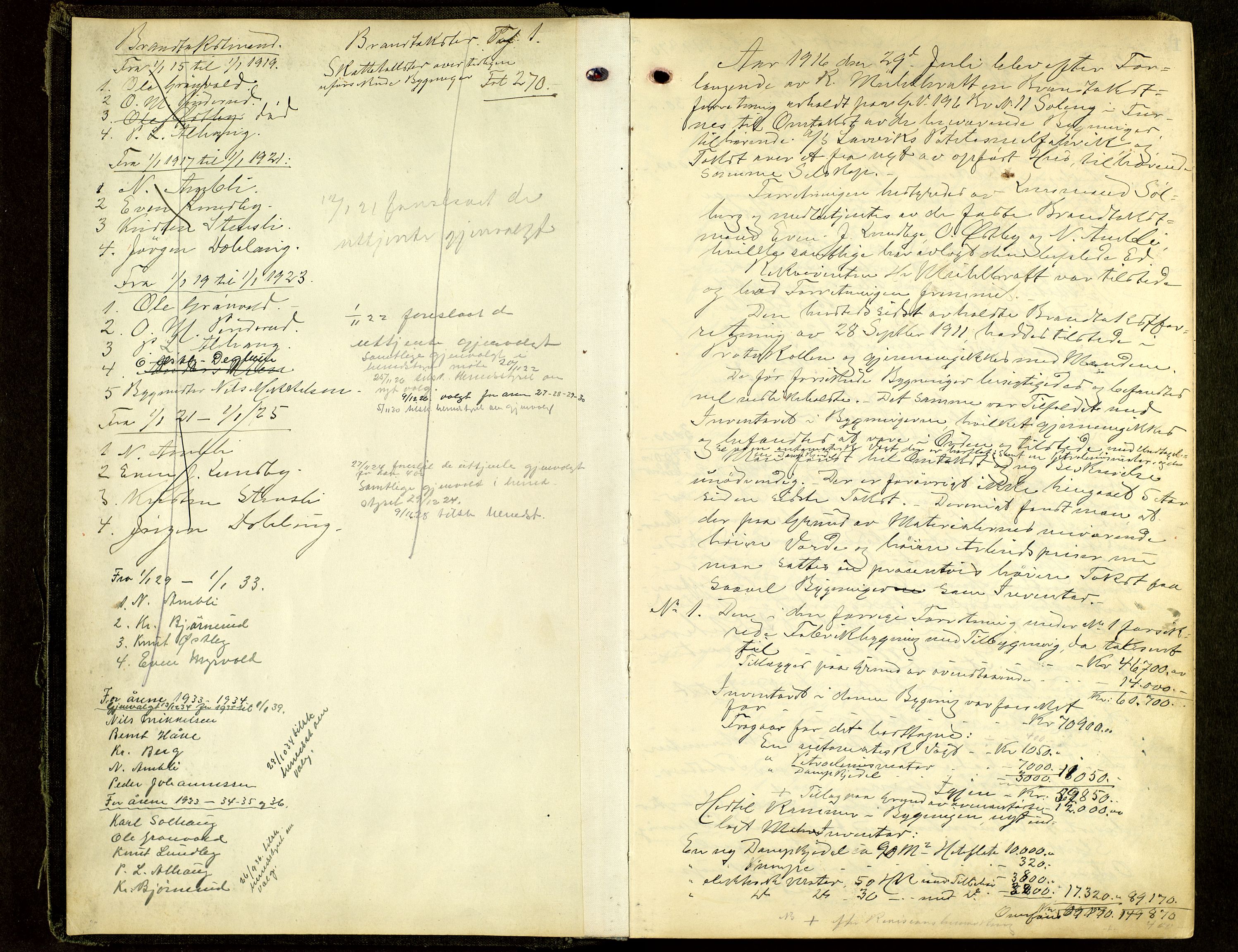 Norges Brannkasse, Furnes, AV/SAH-NBRANF-004/F/L0002: Branntakstprotokoll, 1916-1939