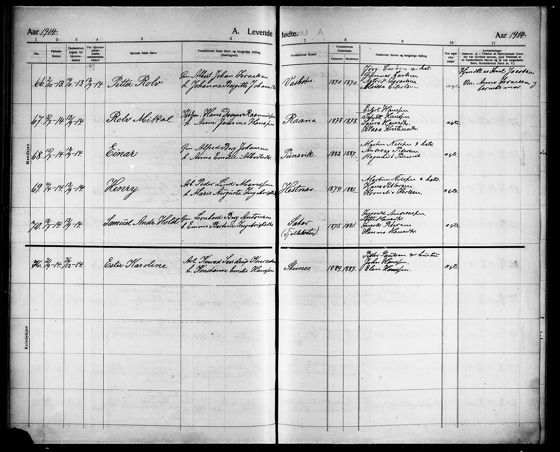 Ministerialprotokoller, klokkerbøker og fødselsregistre - Nordland, AV/SAT-A-1459/863/L0916: Parish register (copy) no. 863C06, 1907-1921