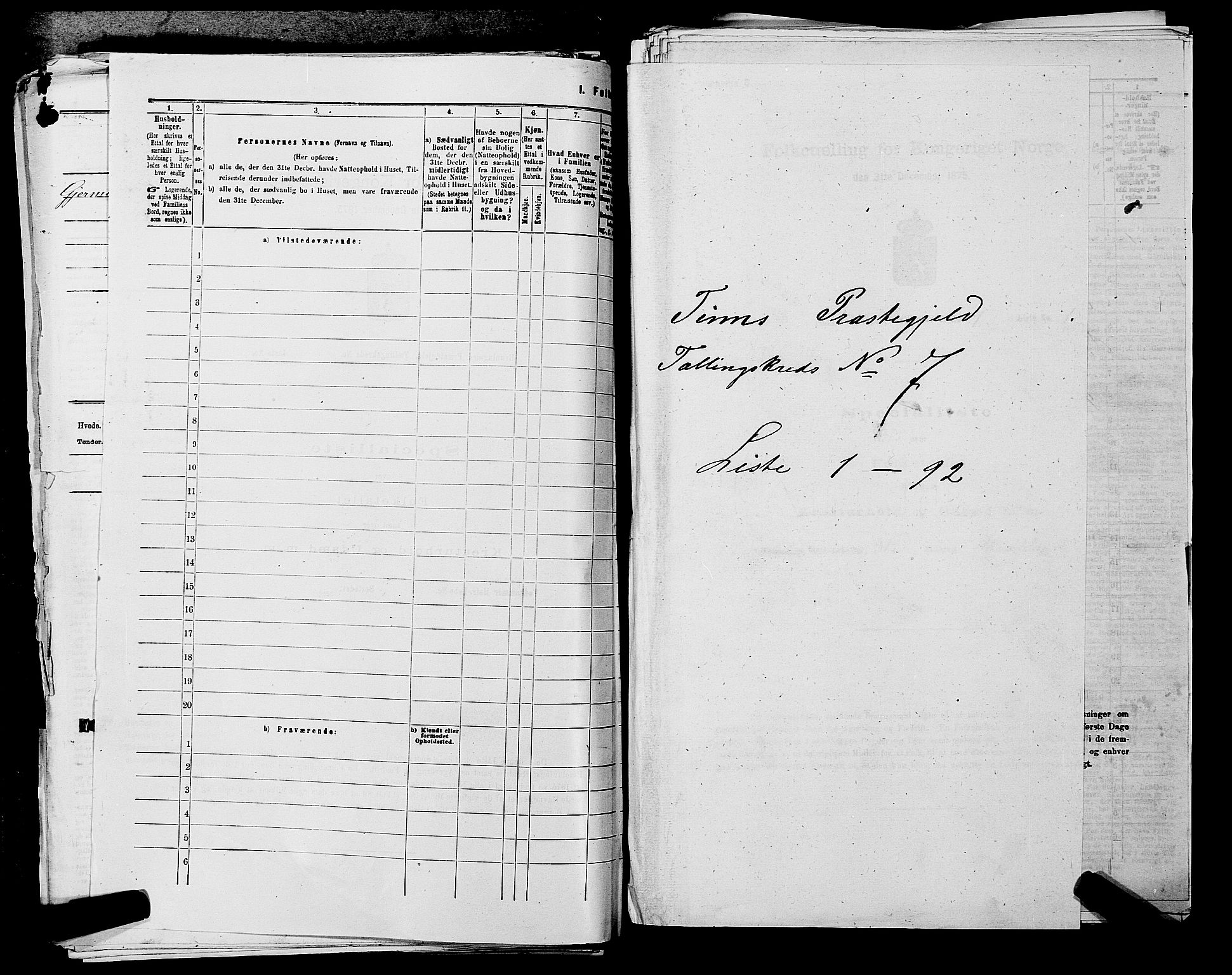 SAKO, 1875 census for 0826P Tinn, 1875, p. 927