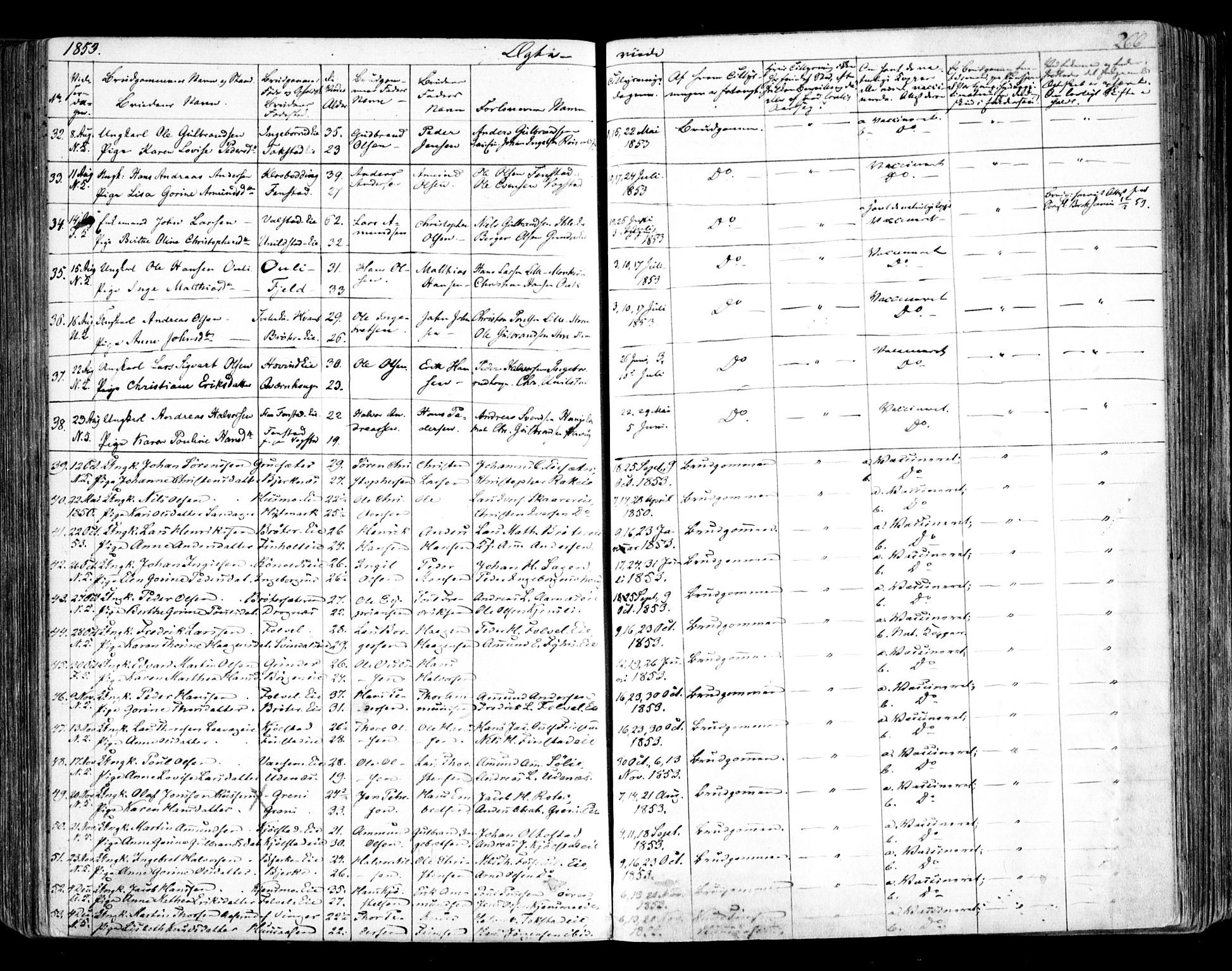 Nes prestekontor Kirkebøker, AV/SAO-A-10410/F/Fa/L0007: Parish register (official) no. I 7, 1846-1858, p. 266