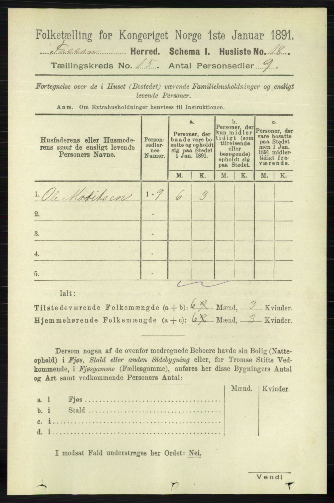 RA, 1891 census for 1129 Forsand, 1891, p. 2389