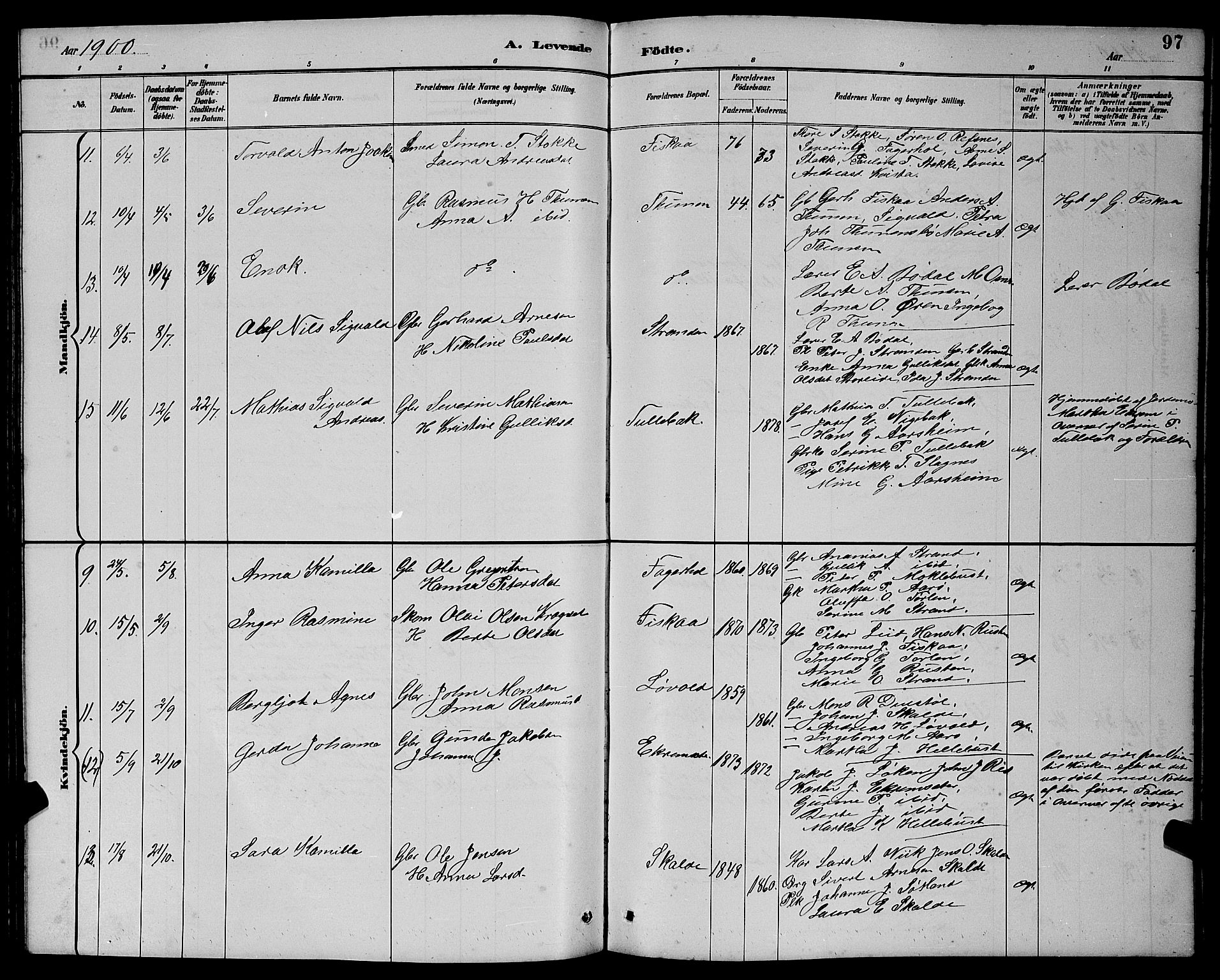 Ministerialprotokoller, klokkerbøker og fødselsregistre - Møre og Romsdal, AV/SAT-A-1454/501/L0017: Parish register (copy) no. 501C03, 1885-1901, p. 97