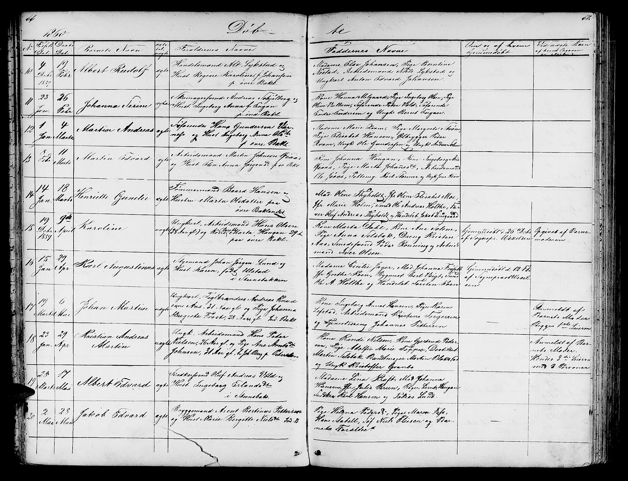 Ministerialprotokoller, klokkerbøker og fødselsregistre - Sør-Trøndelag, SAT/A-1456/604/L0219: Parish register (copy) no. 604C02, 1851-1869, p. 66-67