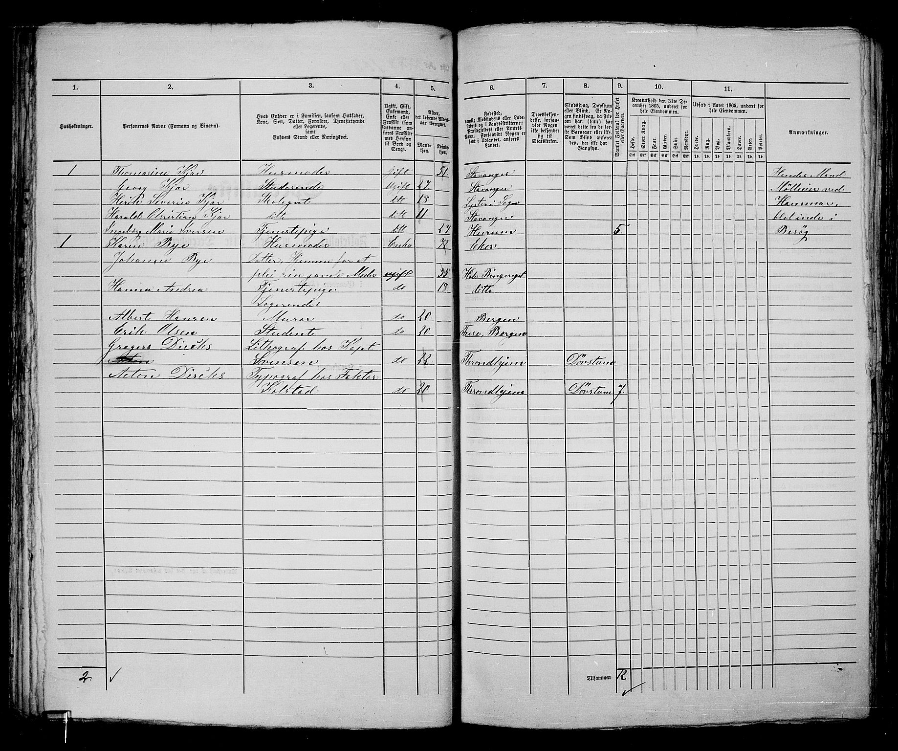 RA, 1865 census for Kristiania, 1865, p. 2396