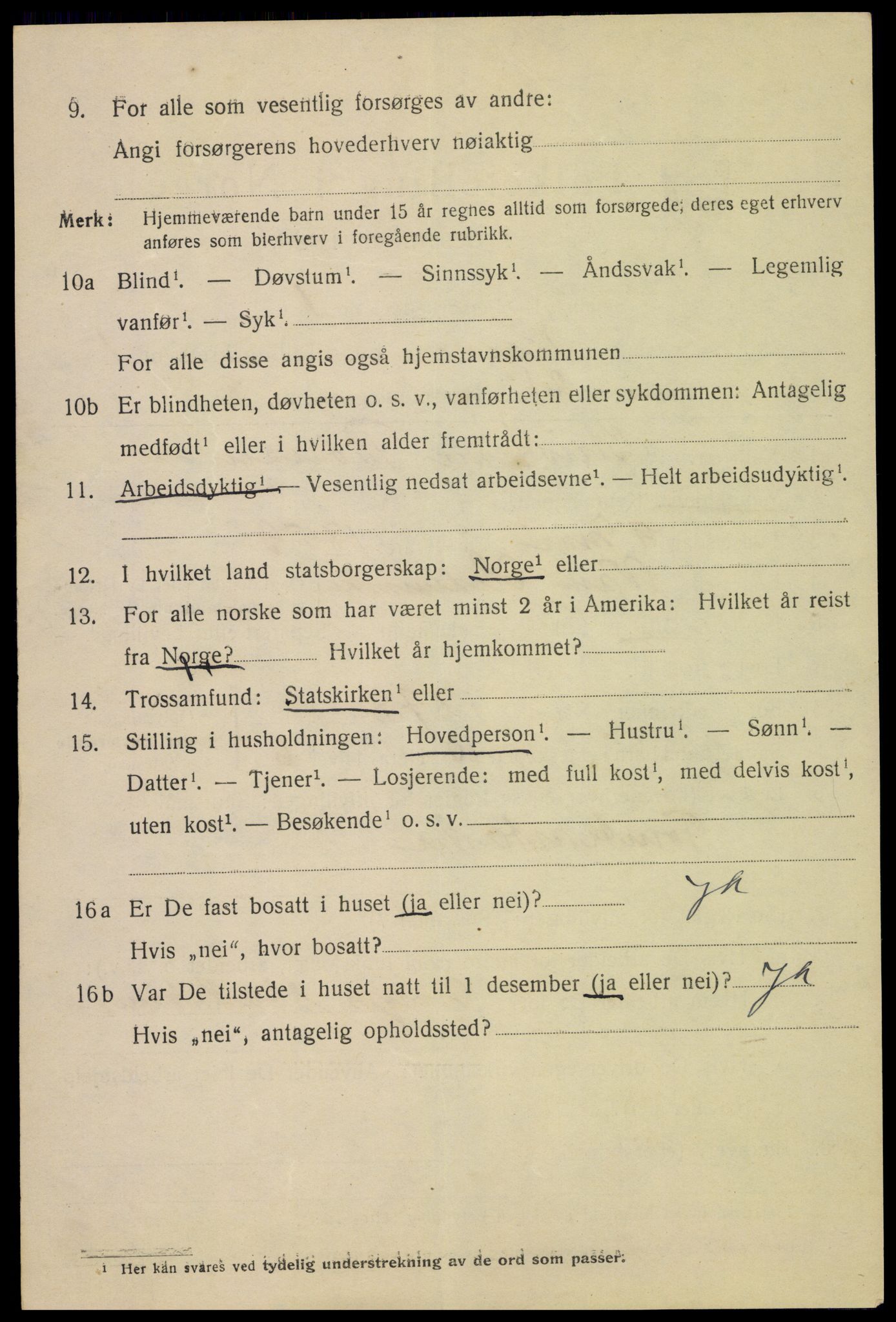 SAH, 1920 census for Hamar, 1920, p. 4666