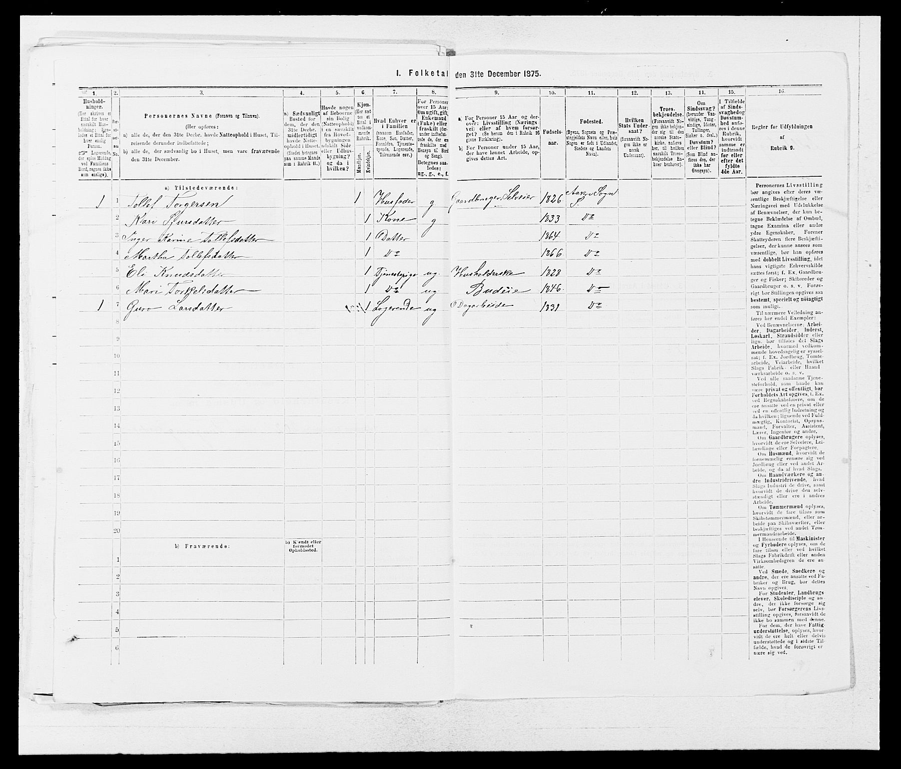 SAB, 1875 census for 1212P Skånevik, 1875, p. 867