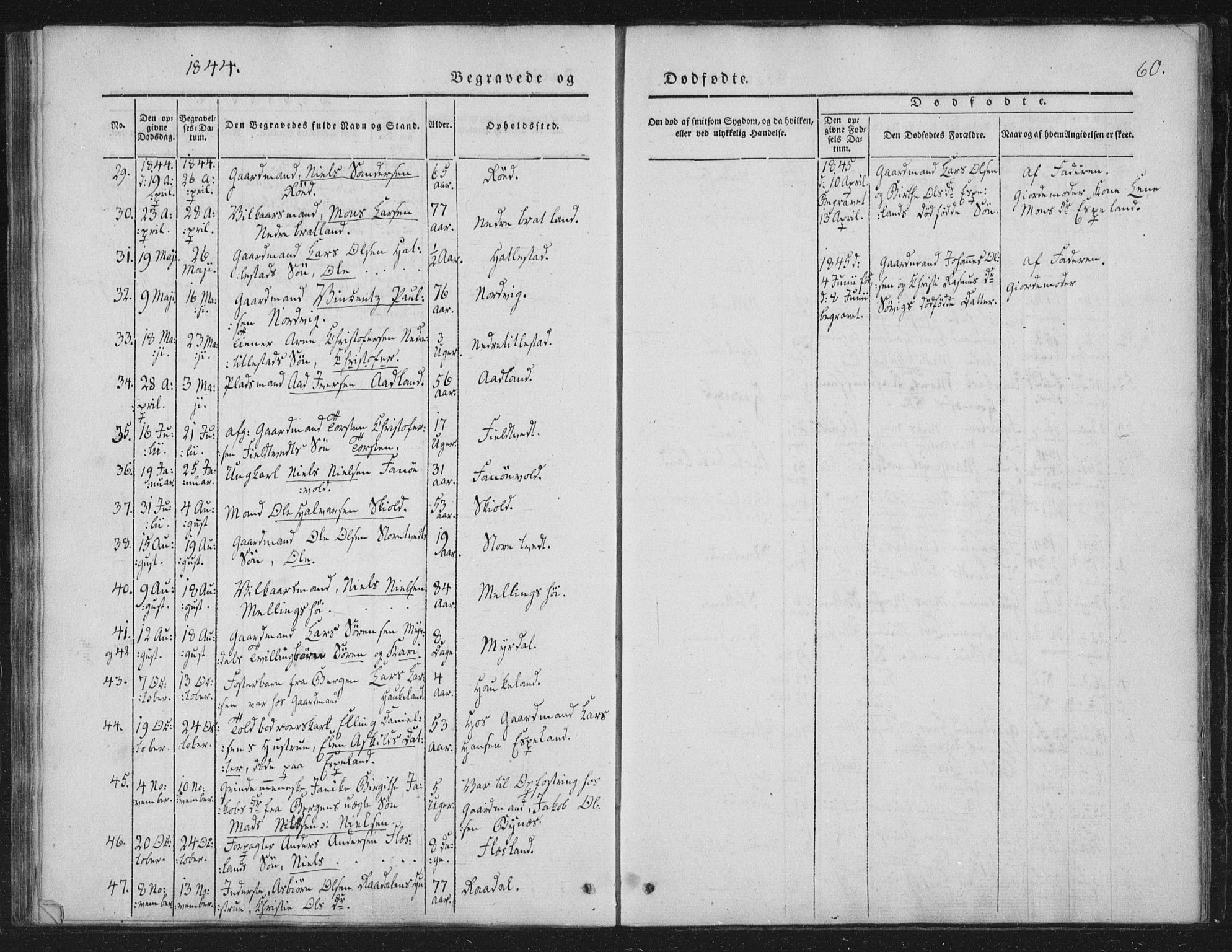 Fana Sokneprestembete, AV/SAB-A-75101/H/Haa/Haaa/L0010: Parish register (official) no. A 10, 1841-1851, p. 60