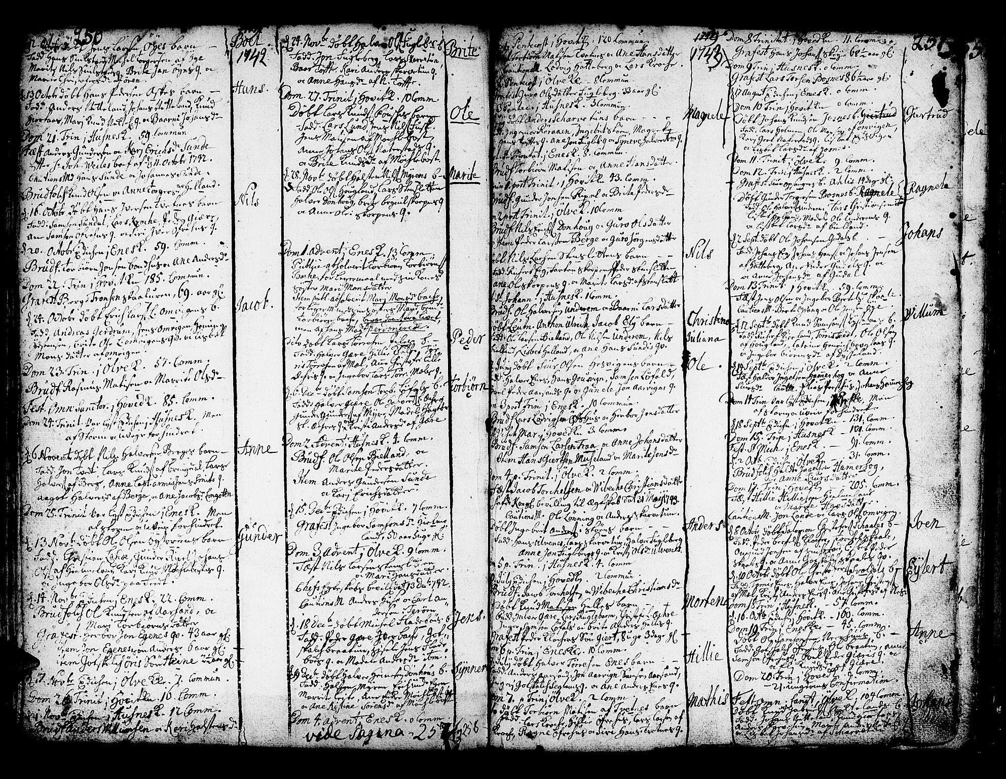 Kvinnherad sokneprestembete, SAB/A-76401/H/Haa: Parish register (official) no. A 2, 1710-1753, p. 250-251