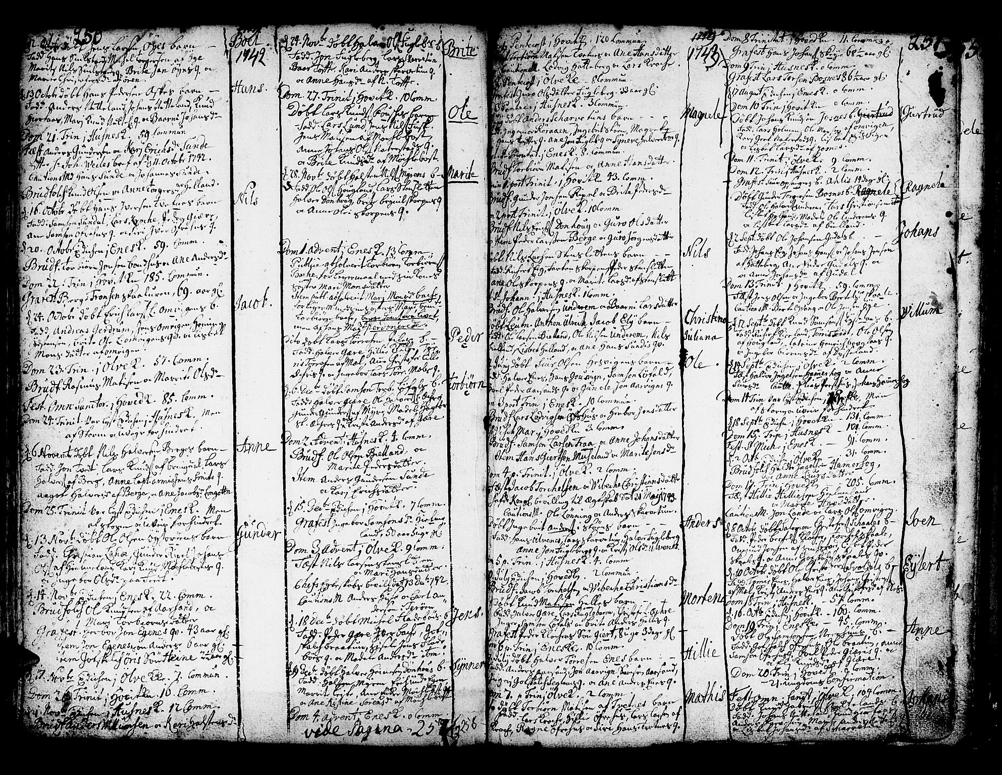 Kvinnherad sokneprestembete, AV/SAB-A-76401/H/Haa: Parish register (official) no. A 2, 1710-1753, p. 250-251