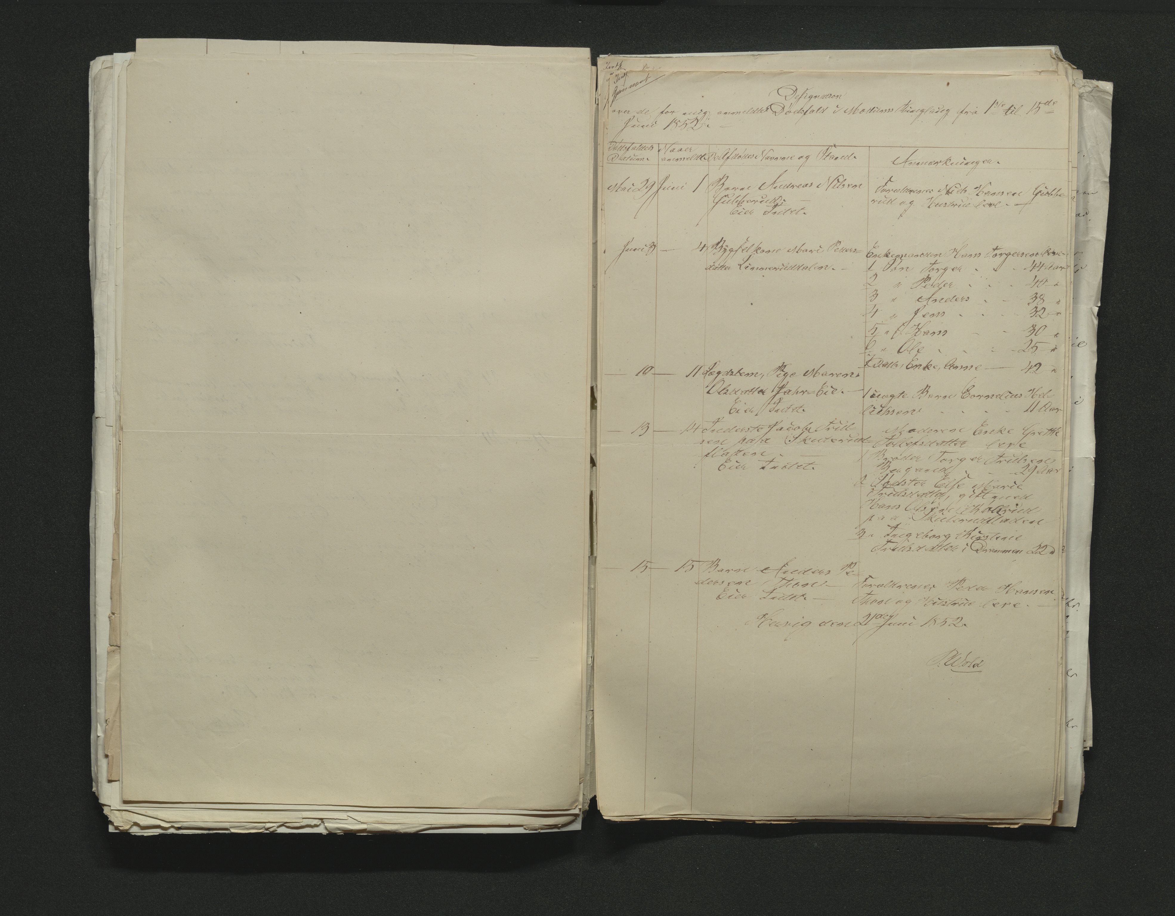 Eiker, Modum og Sigdal sorenskriveri, AV/SAKO-A-123/H/Ha/Hab/L0008: Dødsfallsmeldinger, 1850-1853
