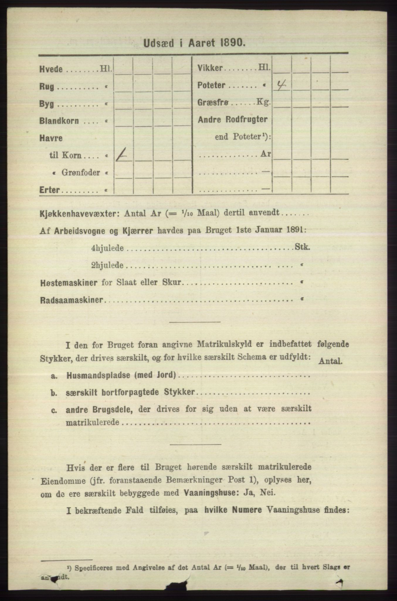 RA, 1891 census for 1246 Fjell, 1891, p. 4167