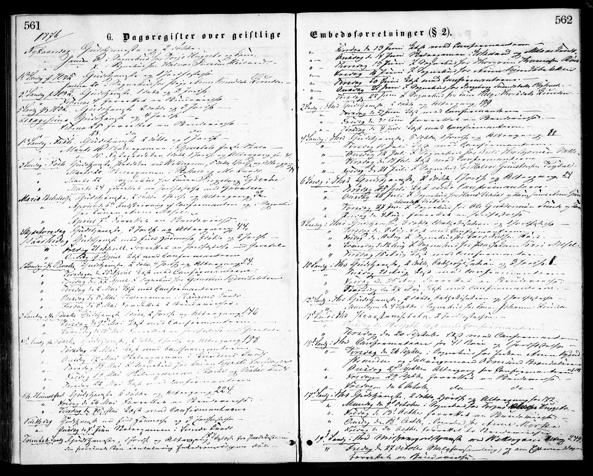Gjerstad sokneprestkontor, SAK/1111-0014/F/Fa/Faa/L0008: Parish register (official) no. A 8, 1876-1884, p. 561-562