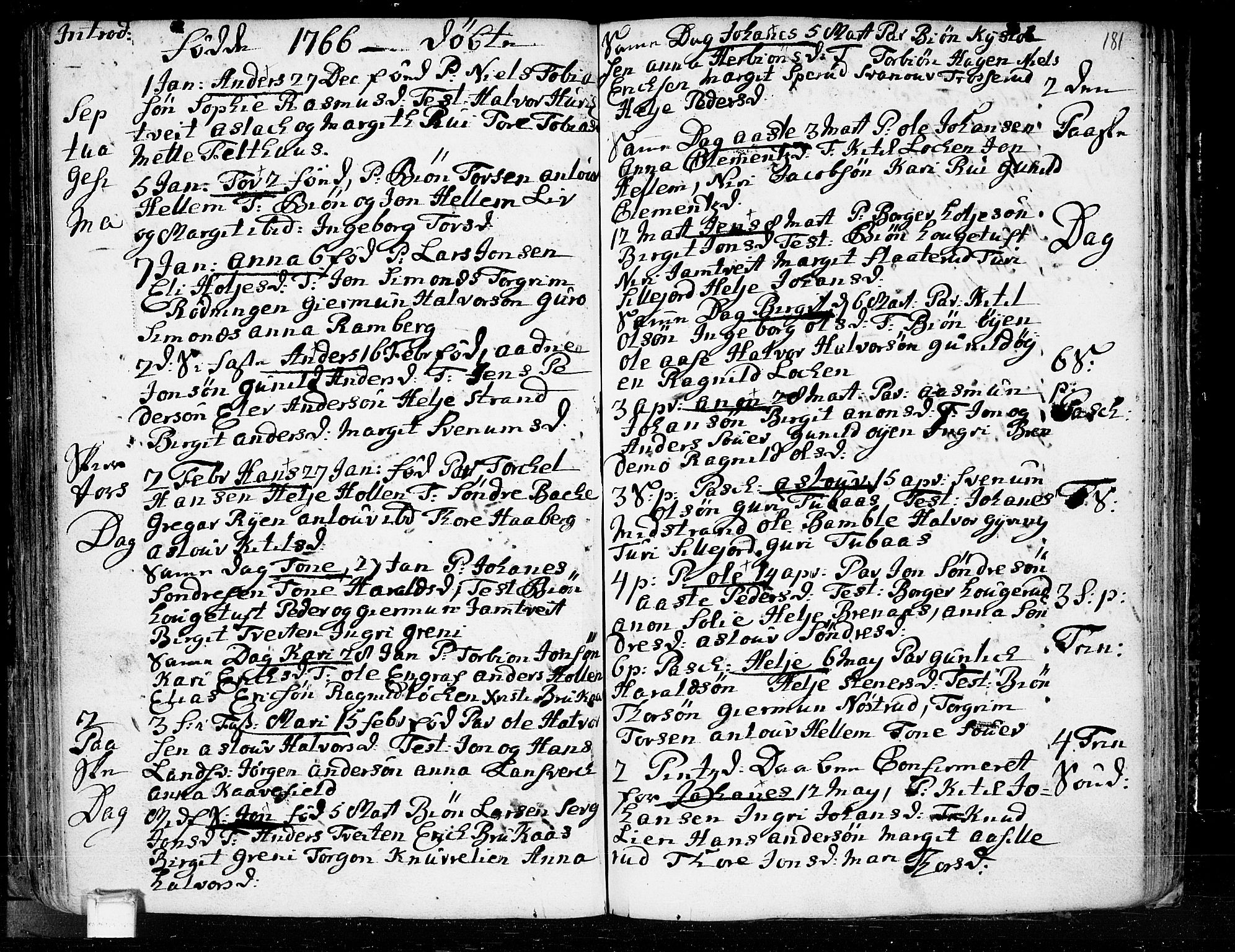 Heddal kirkebøker, SAKO/A-268/F/Fa/L0003: Parish register (official) no. I 3, 1723-1783, p. 181