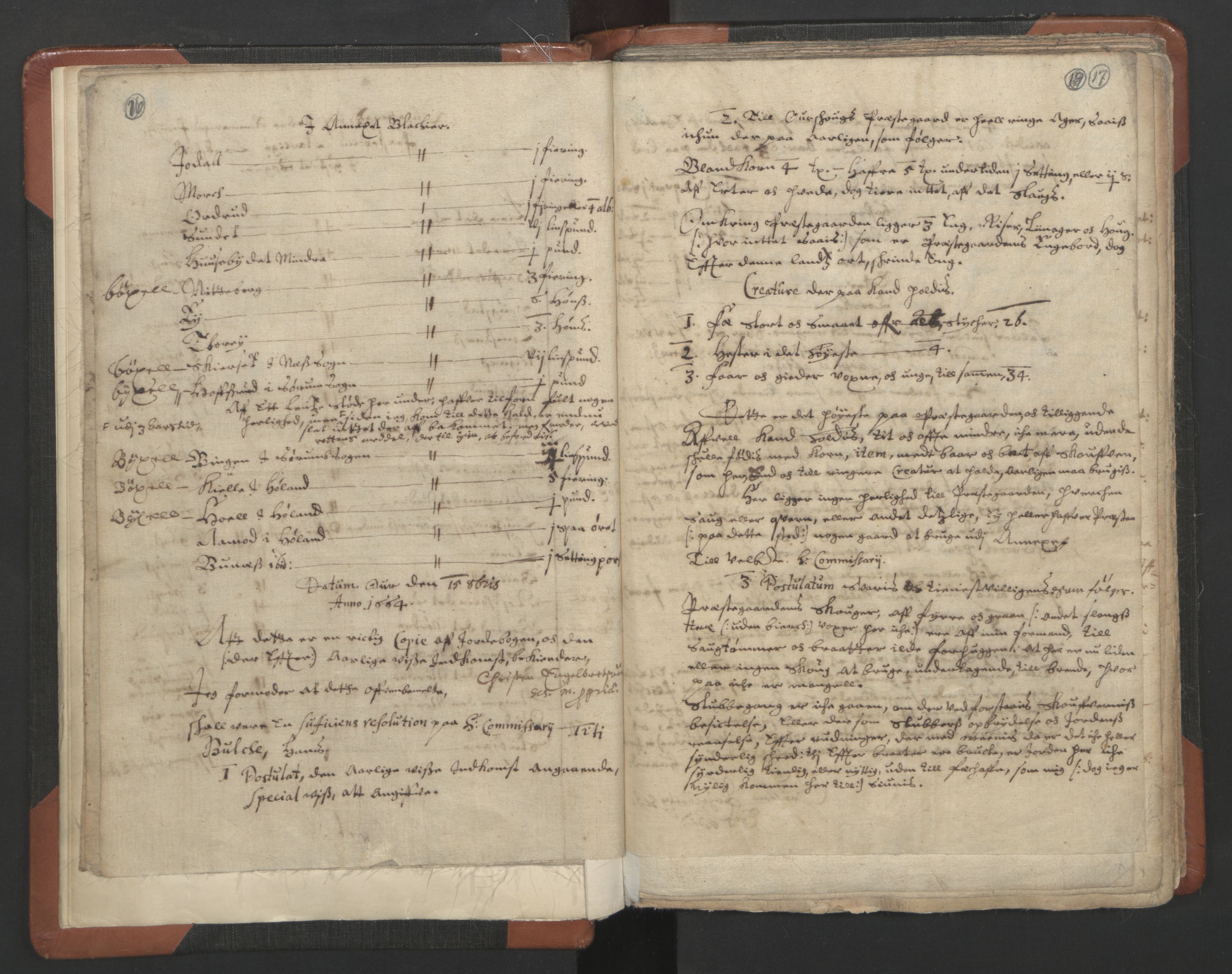 RA, Vicar's Census 1664-1666, no. 3: Nedre Romerike deanery, 1664-1666, p. 16-17