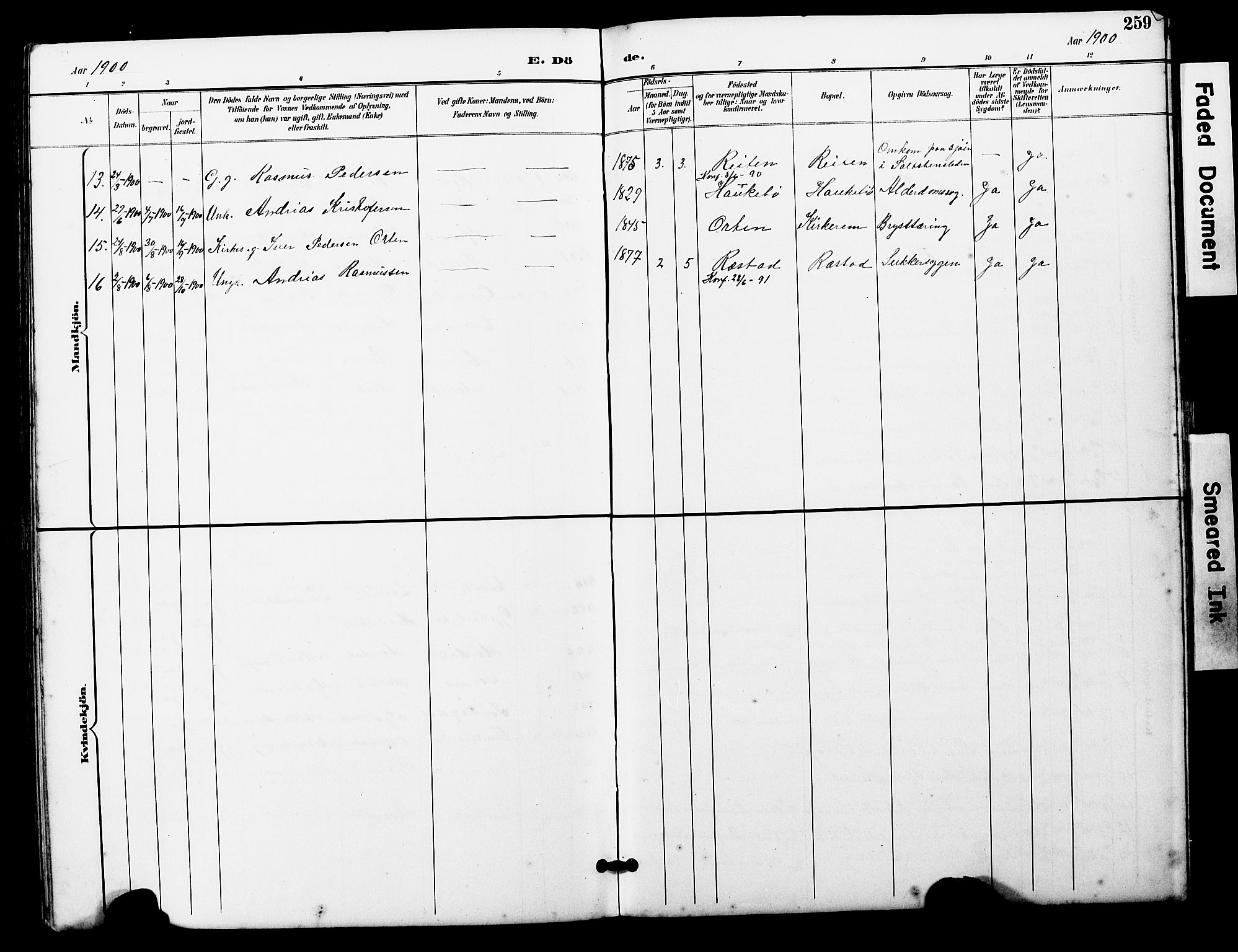 Ministerialprotokoller, klokkerbøker og fødselsregistre - Møre og Romsdal, AV/SAT-A-1454/560/L0725: Parish register (copy) no. 560C02, 1895-1930, p. 259