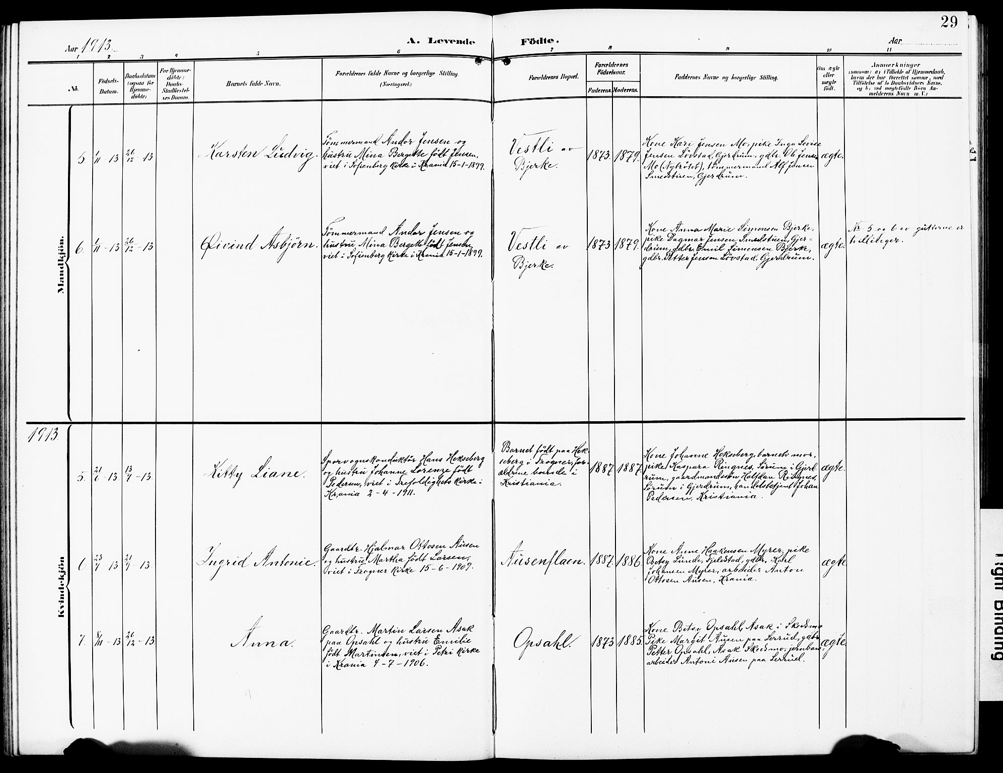 Sørum prestekontor Kirkebøker, AV/SAO-A-10303/G/Gb/L0001: Parish register (copy) no. II 1, 1907-1929, p. 29