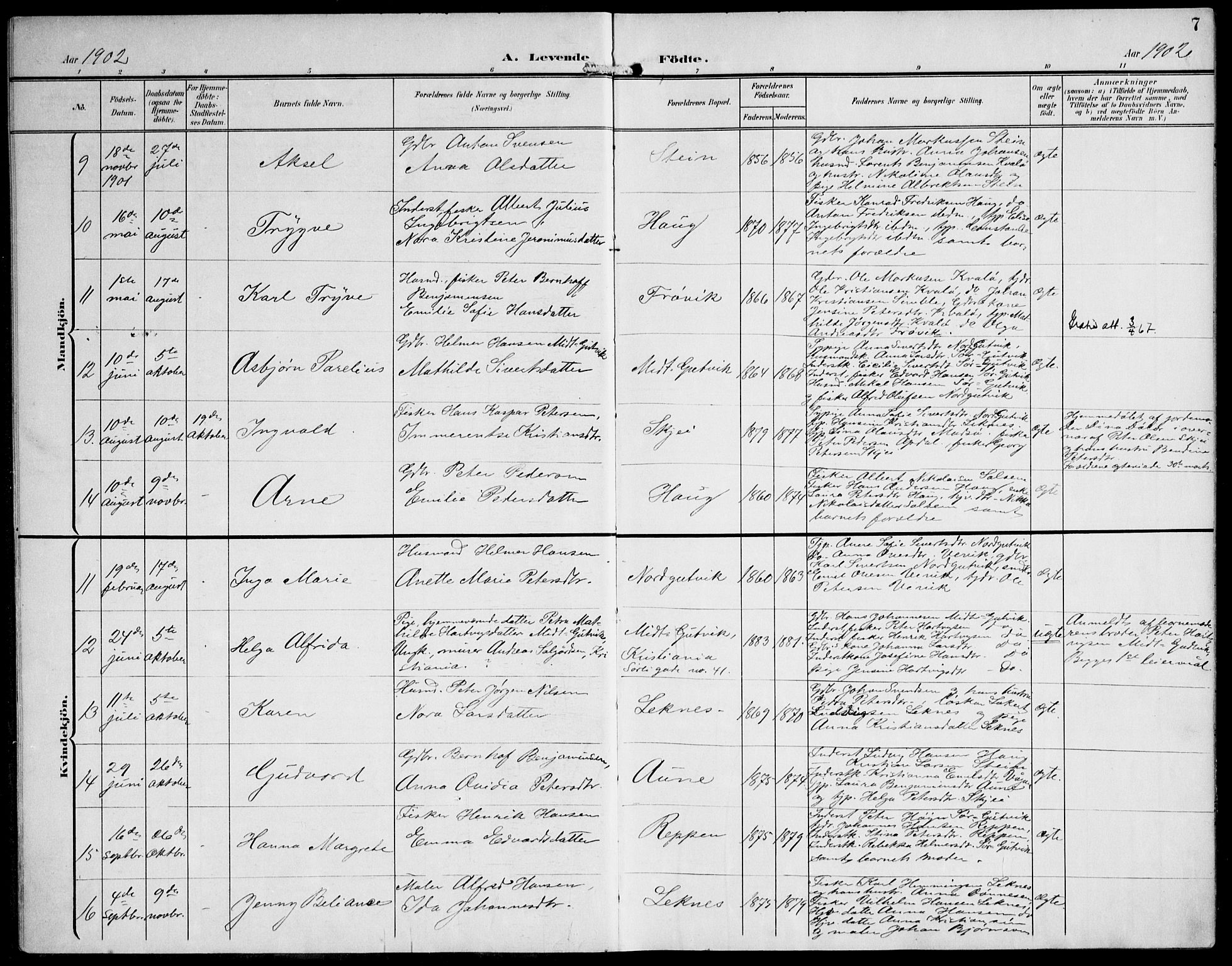 Ministerialprotokoller, klokkerbøker og fødselsregistre - Nord-Trøndelag, SAT/A-1458/788/L0698: Parish register (official) no. 788A05, 1902-1921, p. 7